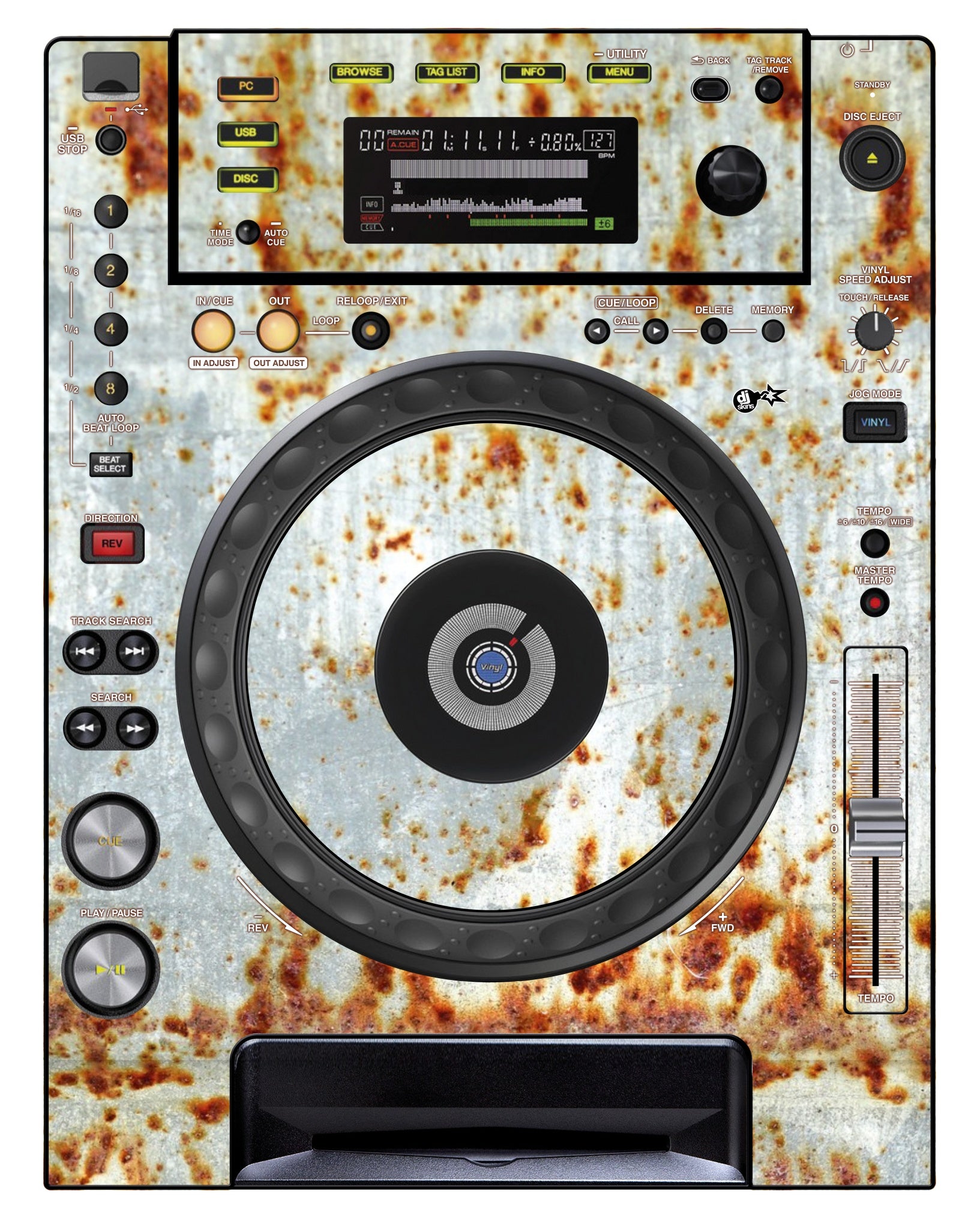 Pioneer DJ CDJ 850 Skin In-Rust-Rial