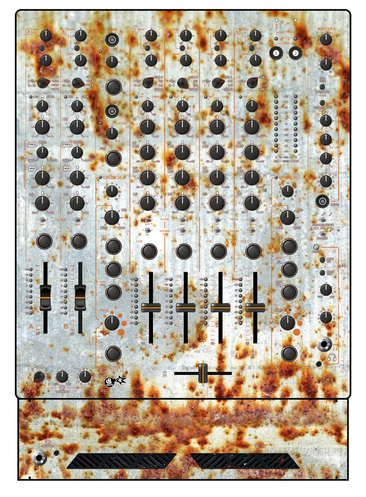 Allen and Heath XONE 96 Skin In-Rust-Rial