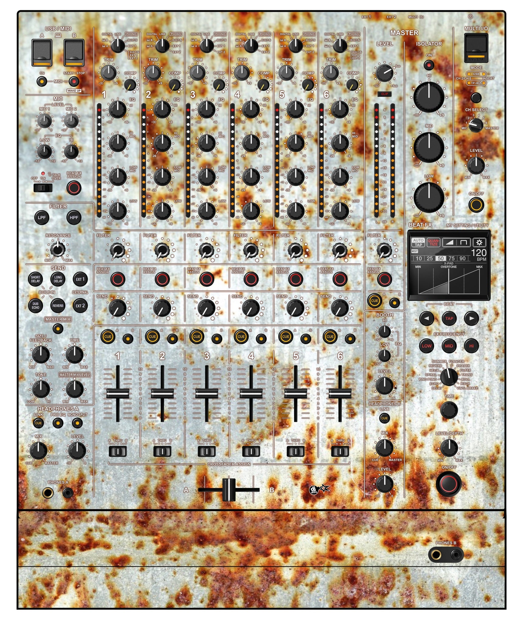 Pioneer DJ DJM V10 Skin In-Rust-Rial