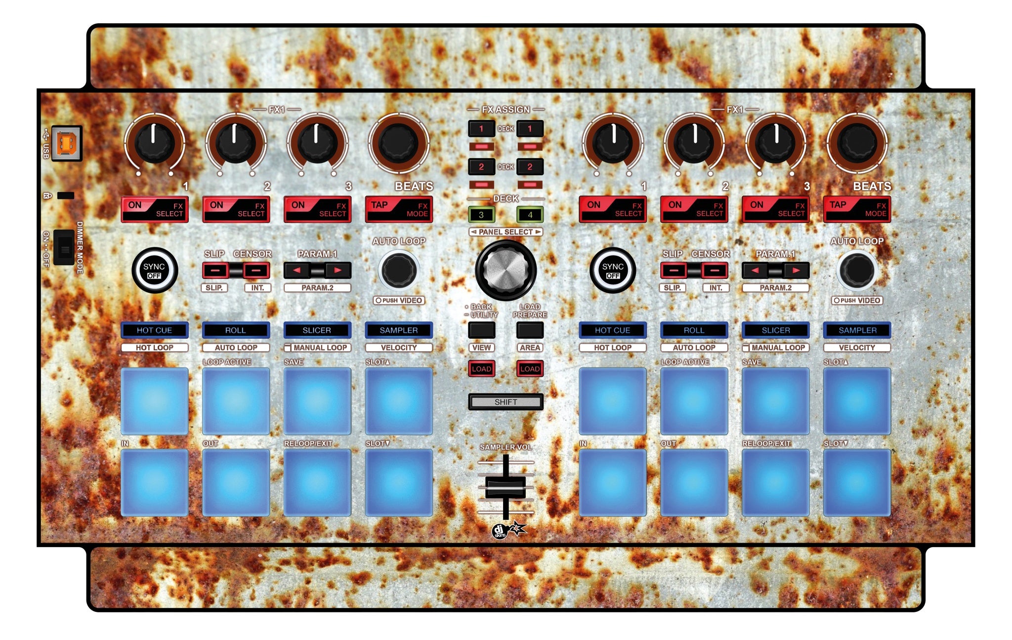 Pioneer DJ DDJ SP 1 Skin In-Rust-Rial