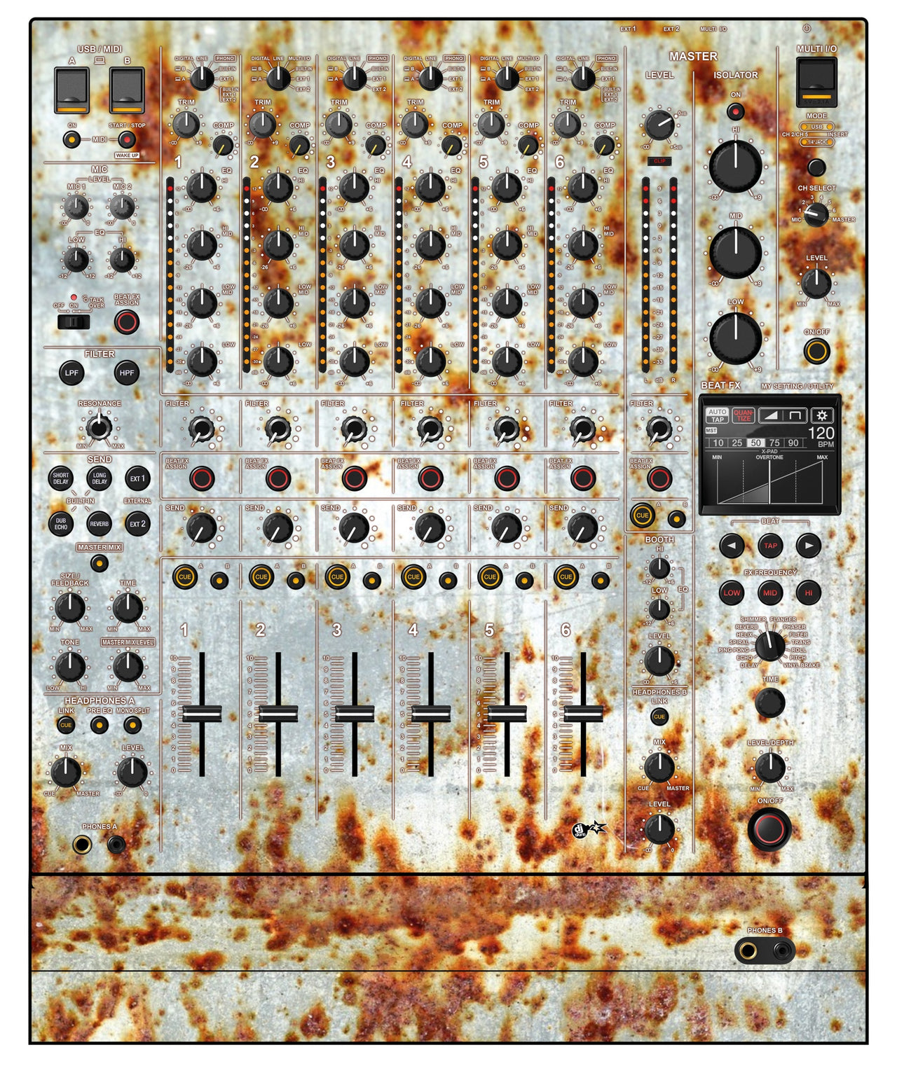 Pioneer DJ DJM V10 LF Skin In-Rust-Rial