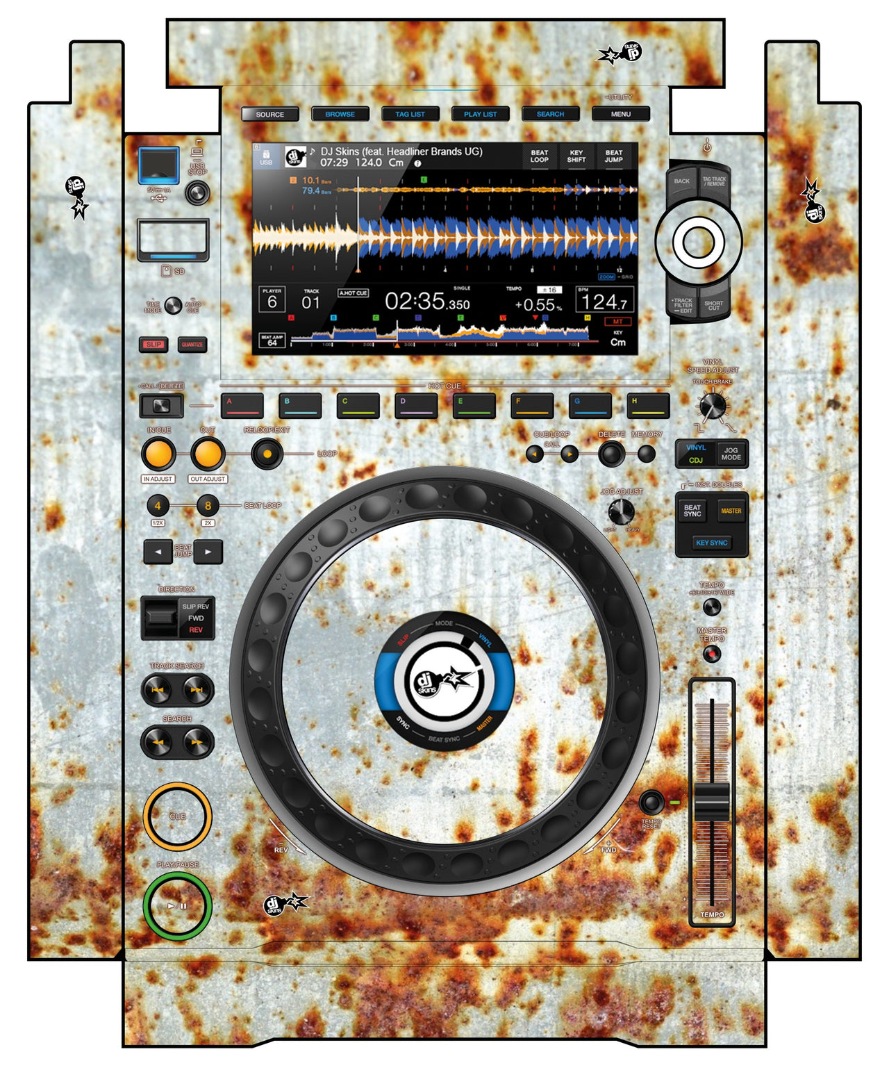 Pioneer DJ CDJ 3000 incl. SIDES Skin In-Rust-Rial