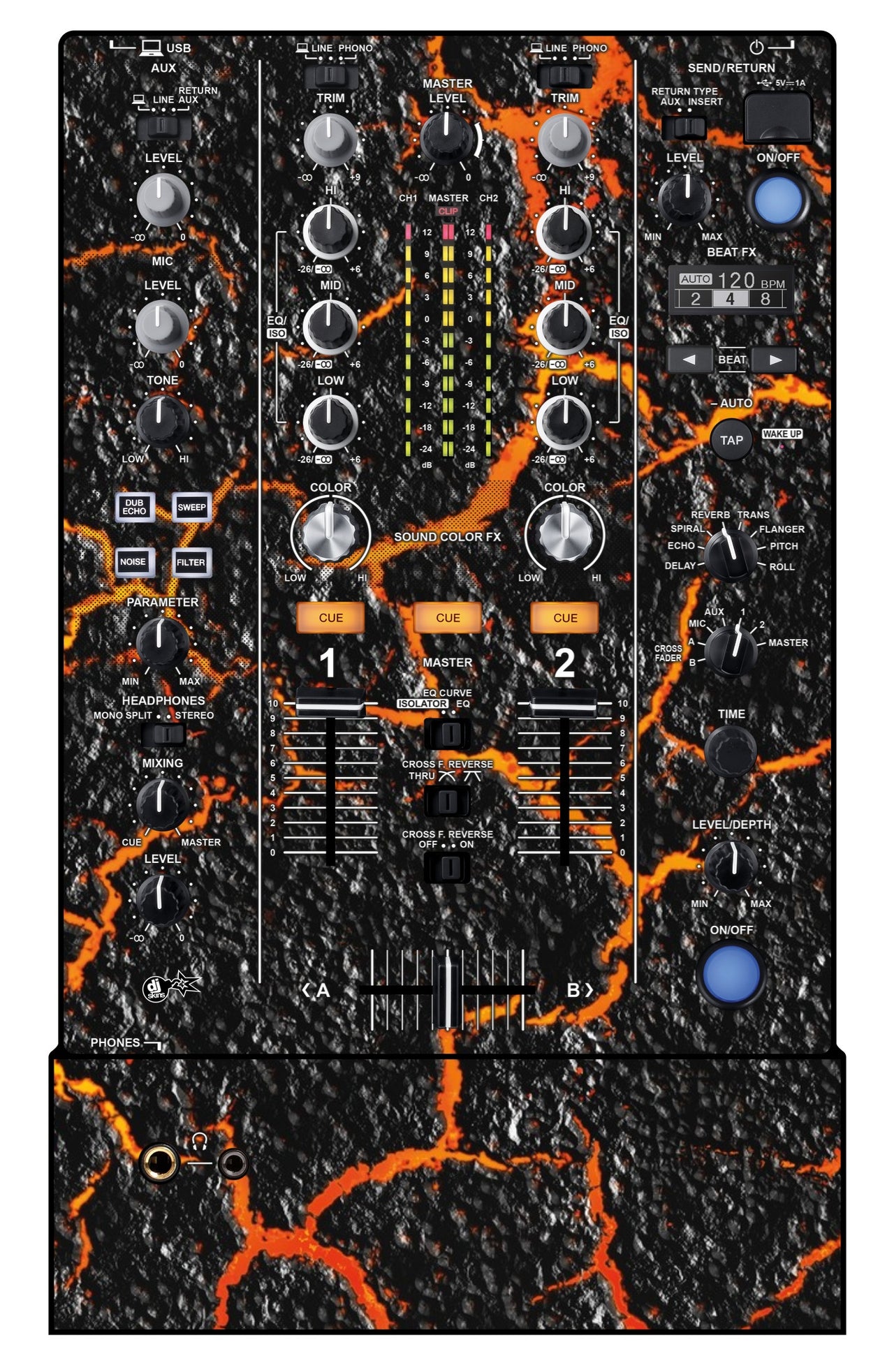 Pioneer DJ DJM 450 Skin Lava