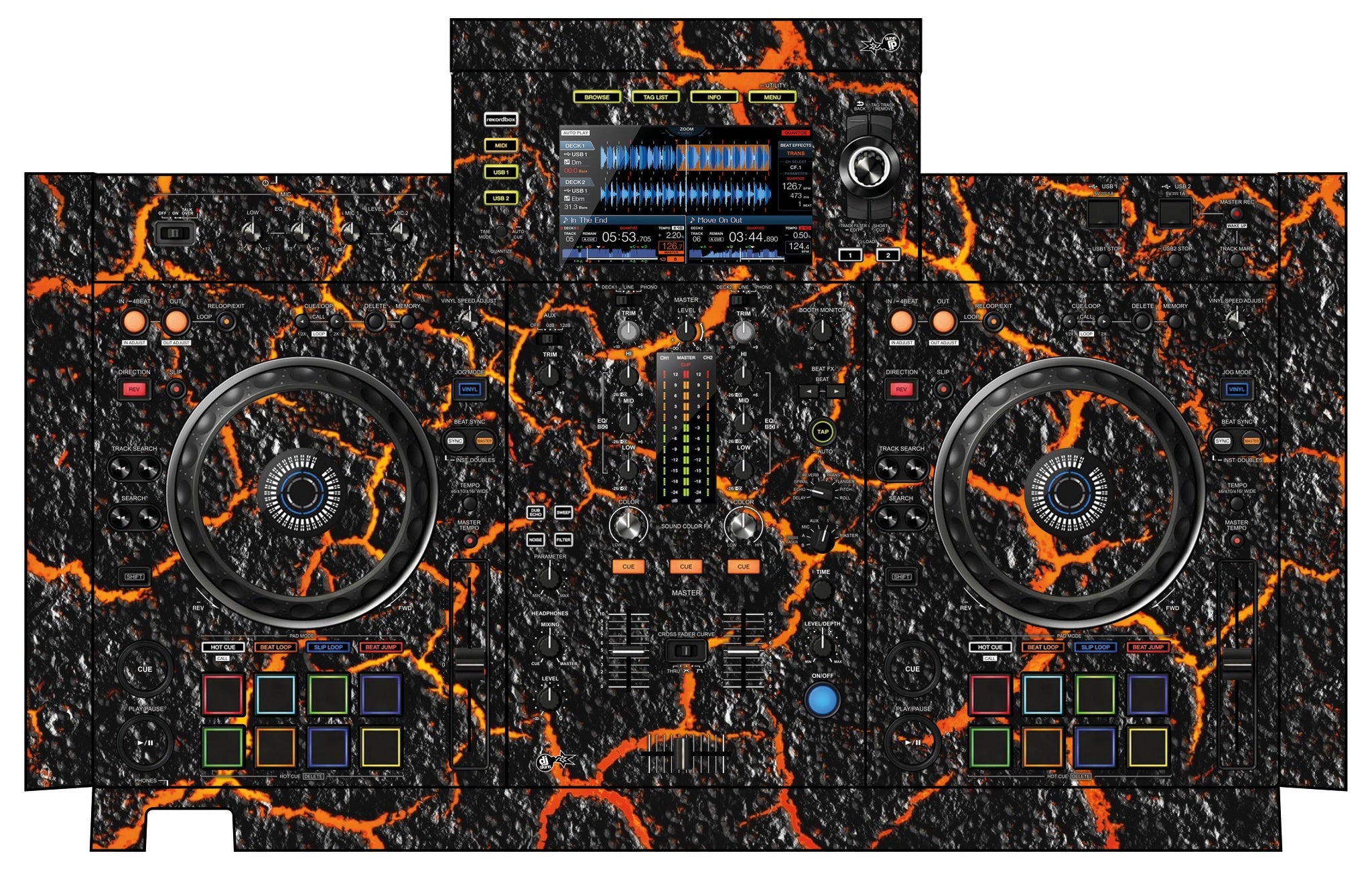 Pioneer DJ XDJ RX 2 Skin Lava