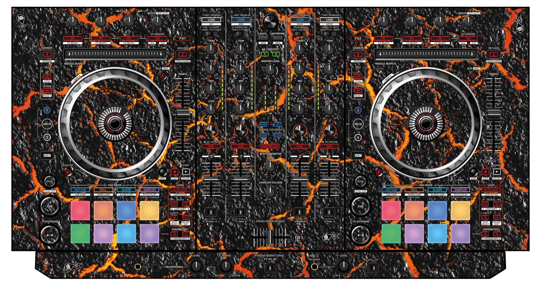 Pioneer DJ DDJ SX 3 Skin Lava