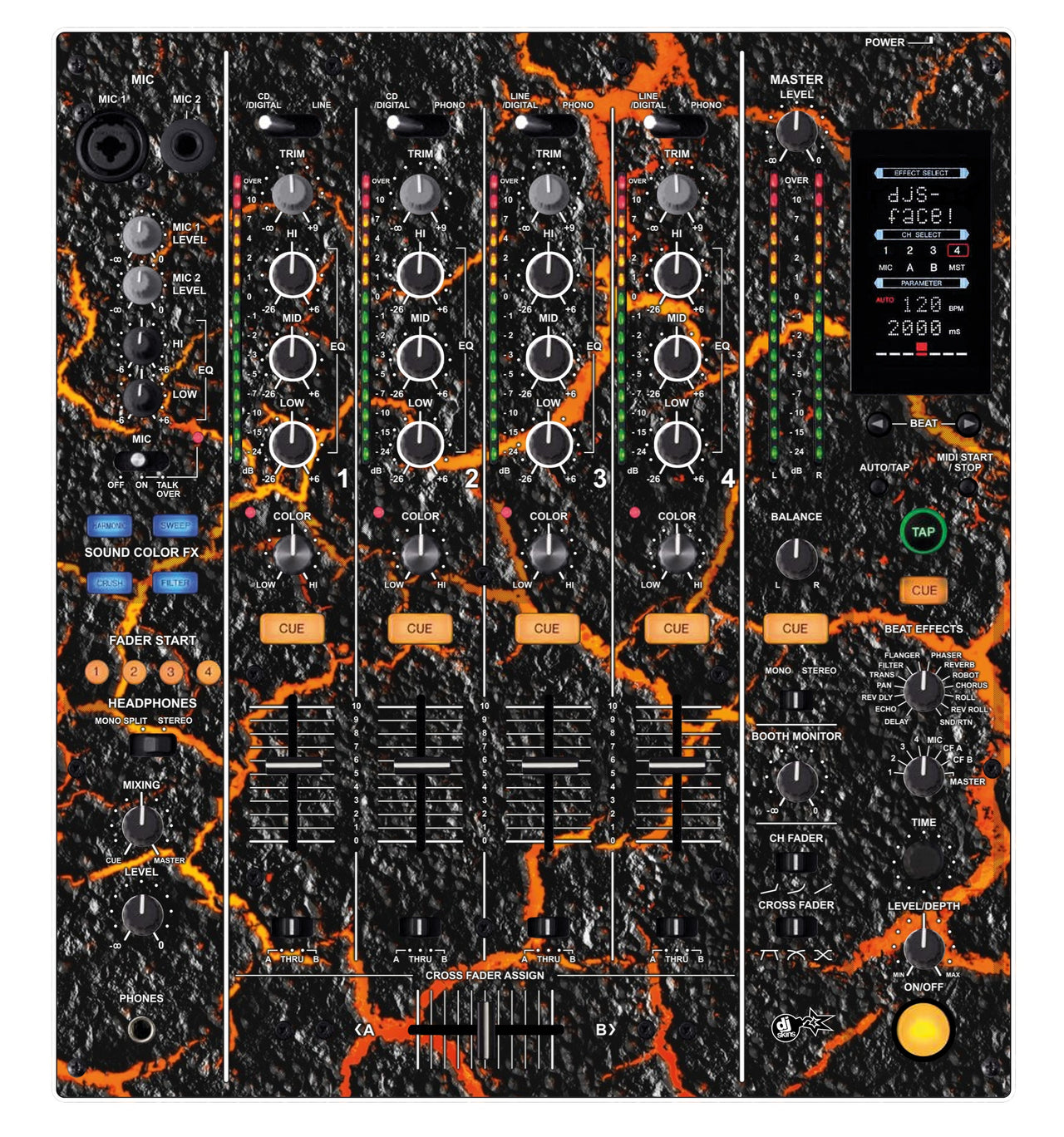Pioneer DJ DJM 800 Skin Lava