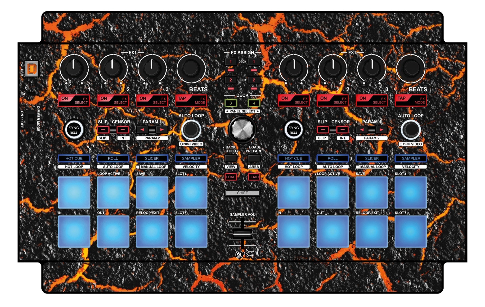 Pioneer DJ DDJ SP 1 Skin Lava