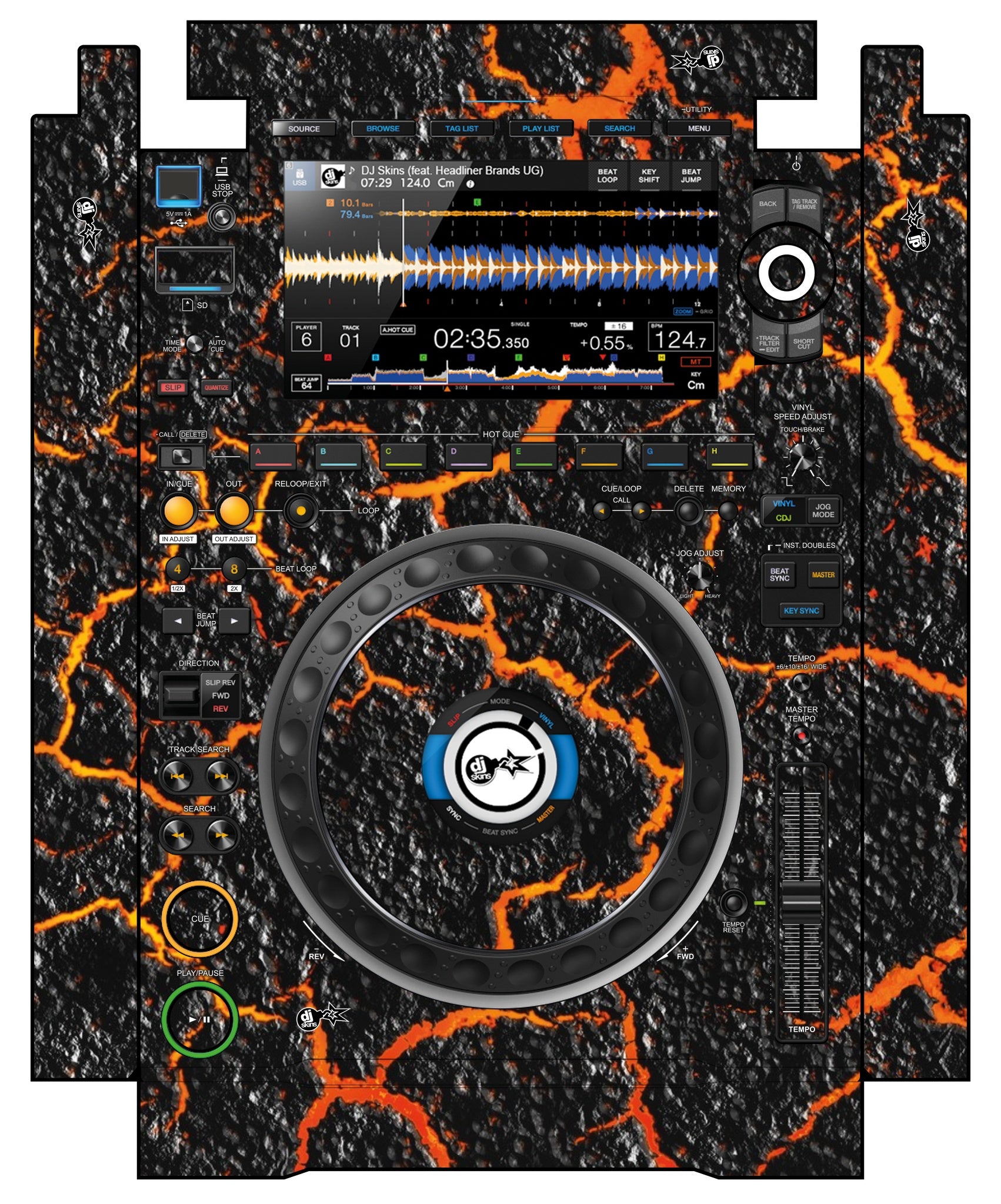 Pioneer DJ CDJ 3000 incl. SIDES Skin Lava