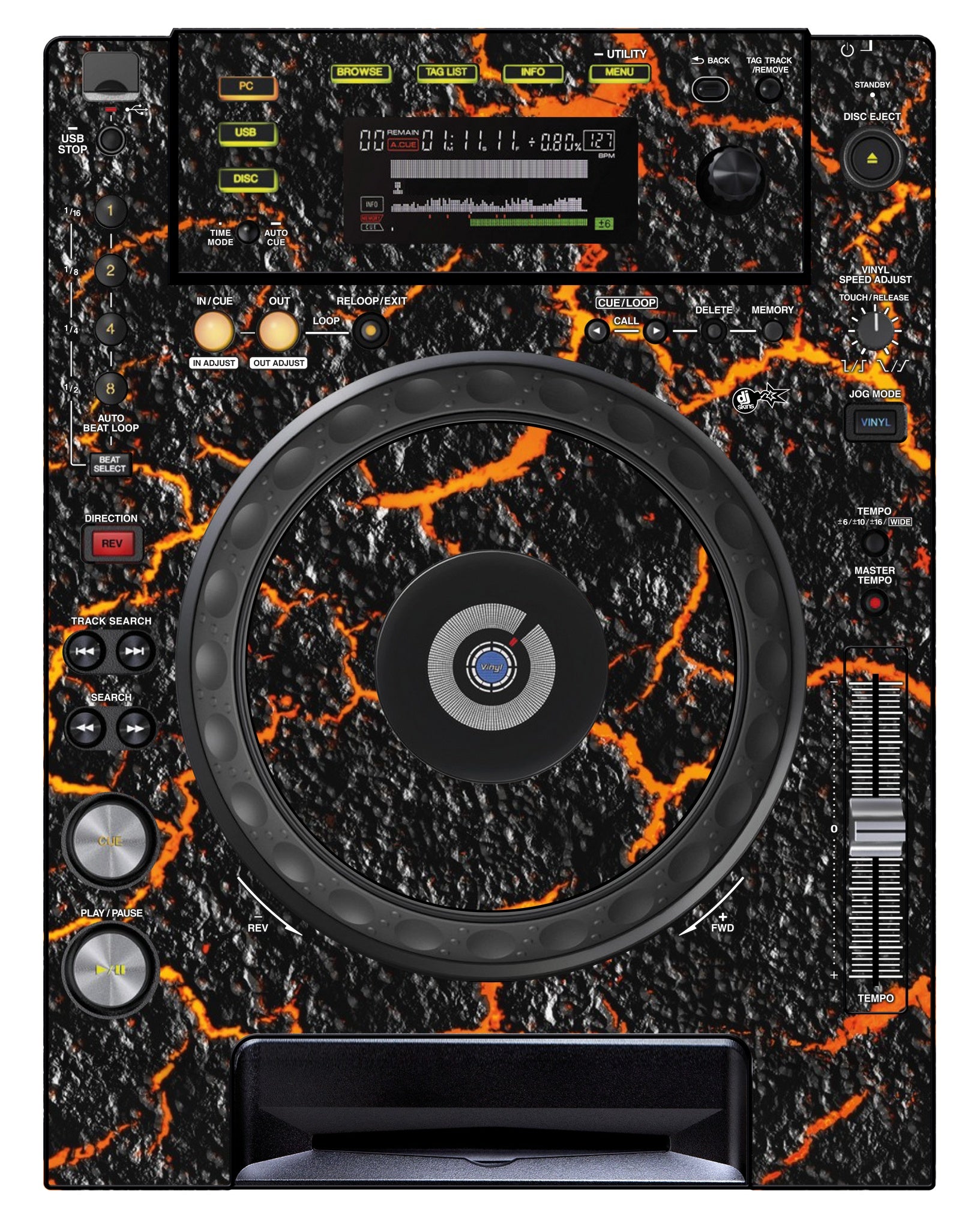 Pioneer DJ CDJ 850 Skin Lava