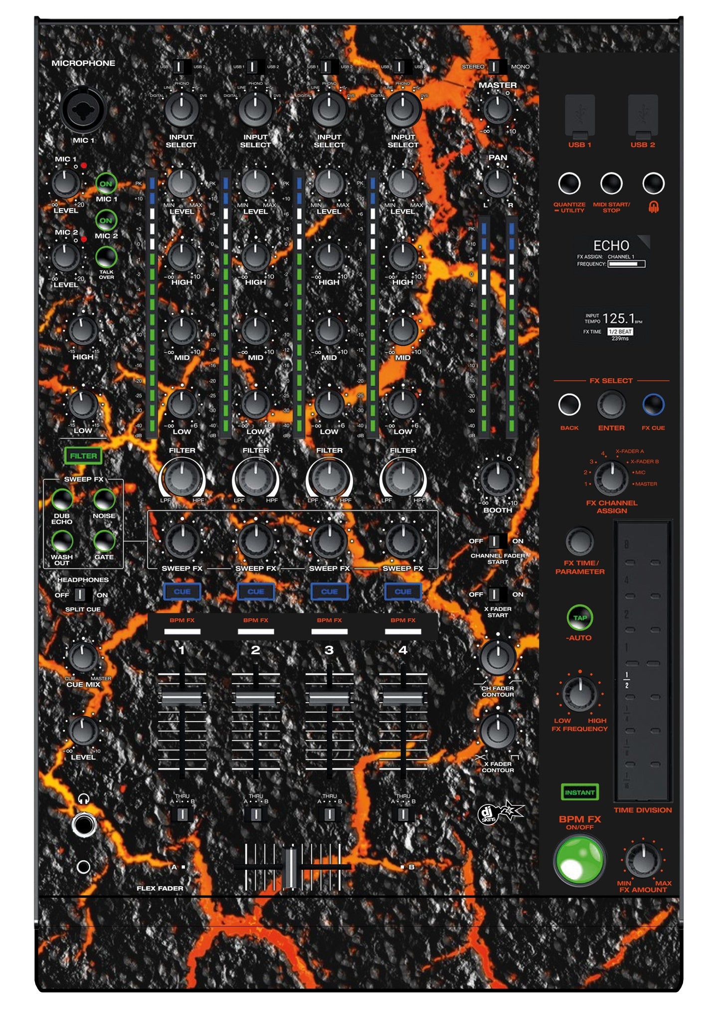 Denon DJ X 1850 Skin Lava