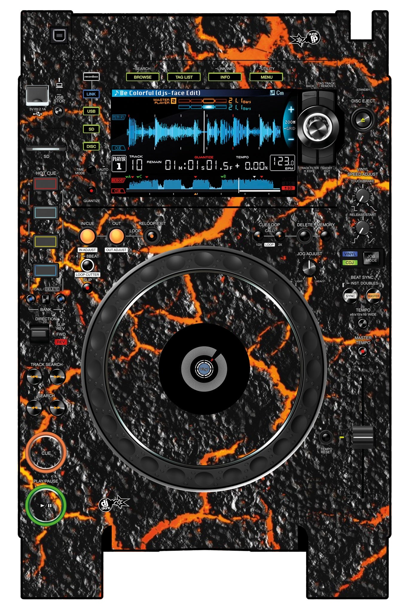 Pioneer DJ CDJ 2000 NEXUS 2 Skin Lava