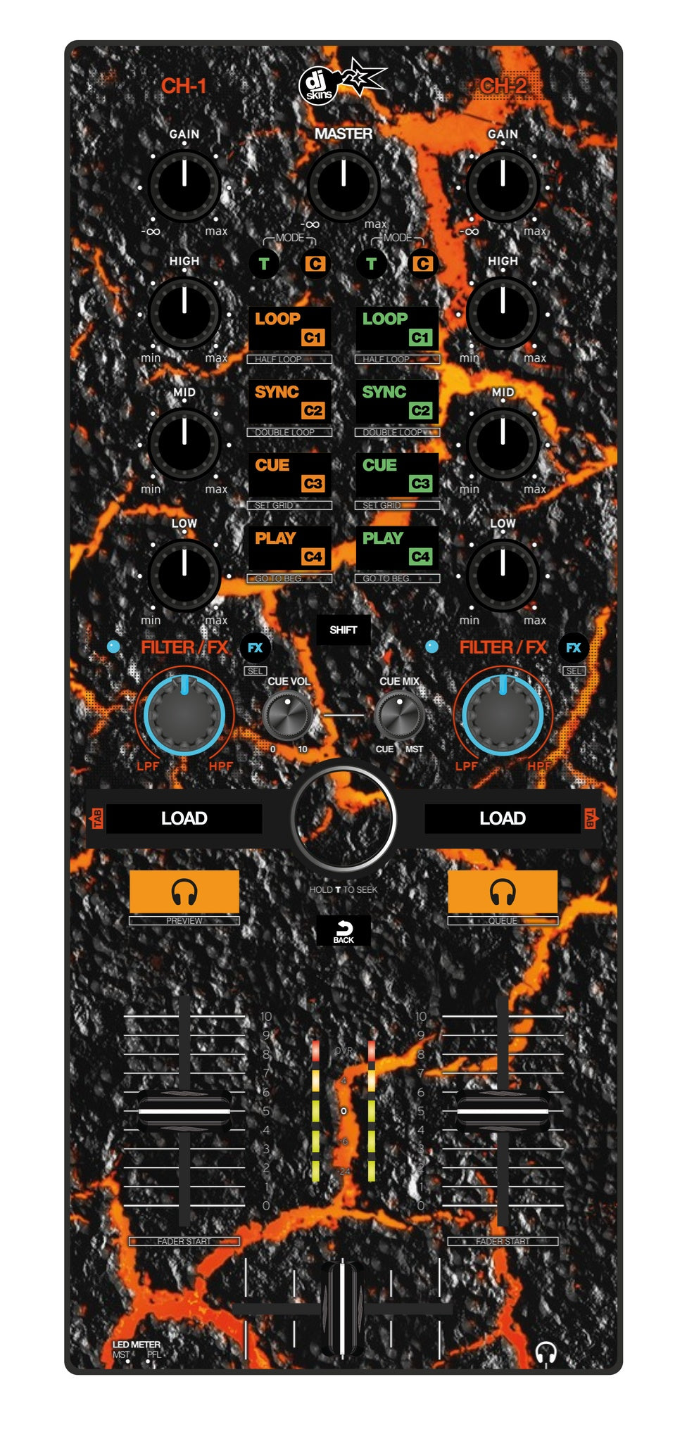Reloop Mixtour Skin Lava