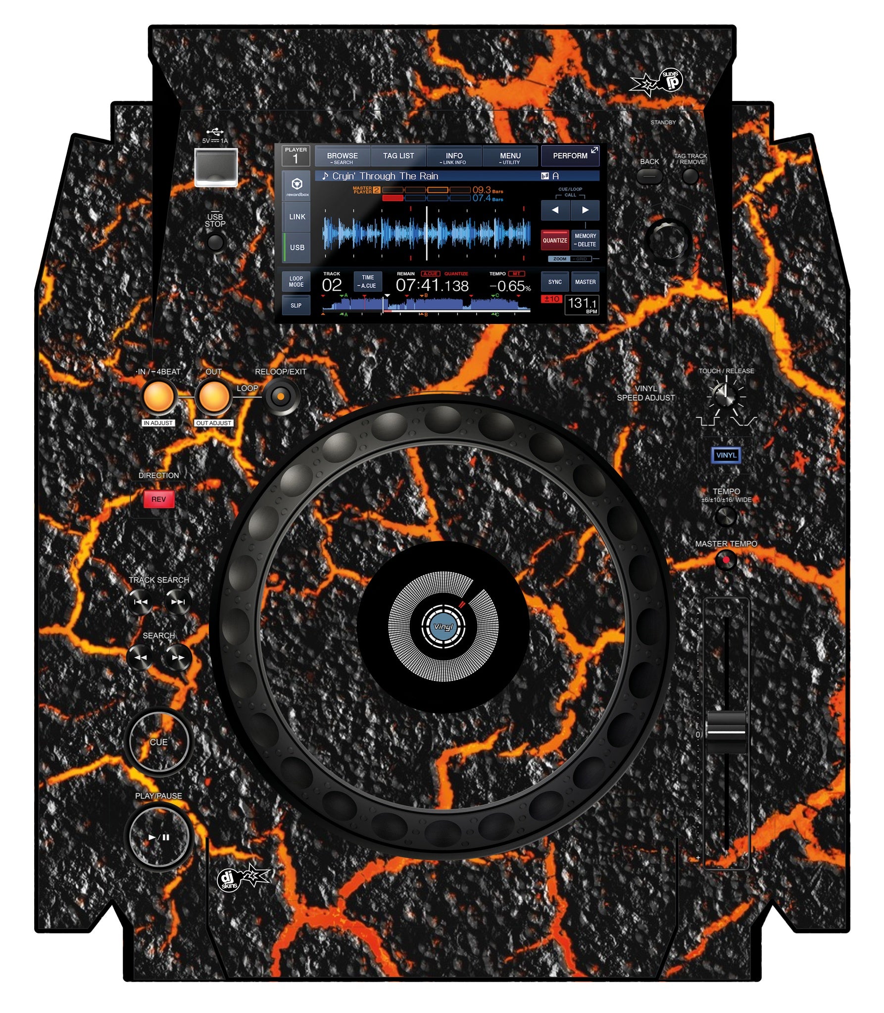 Pioneer DJ XDJ 1000 Skin Lava