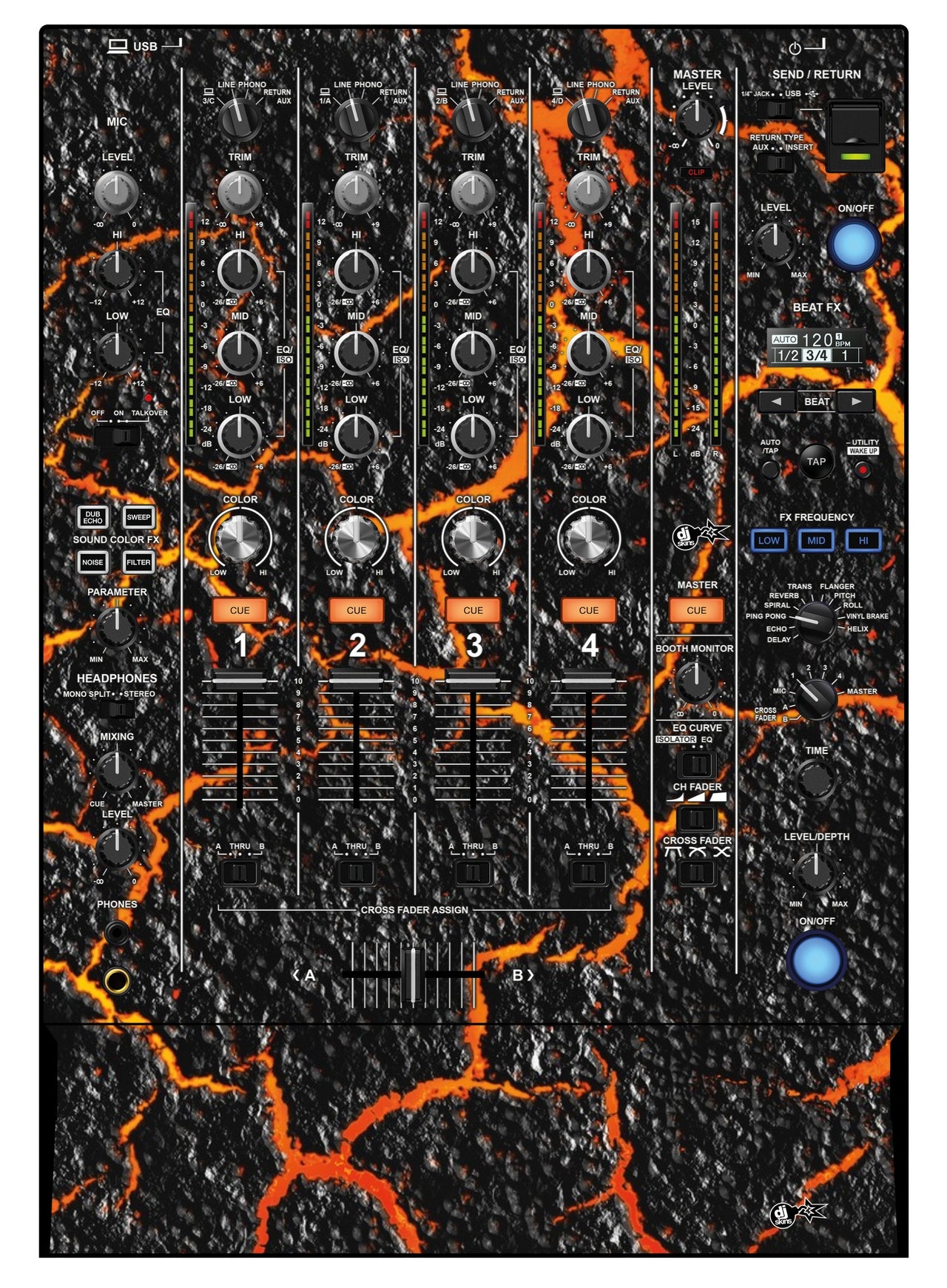 Pioneer DJ DJM 750 MK2 Skin Lava
