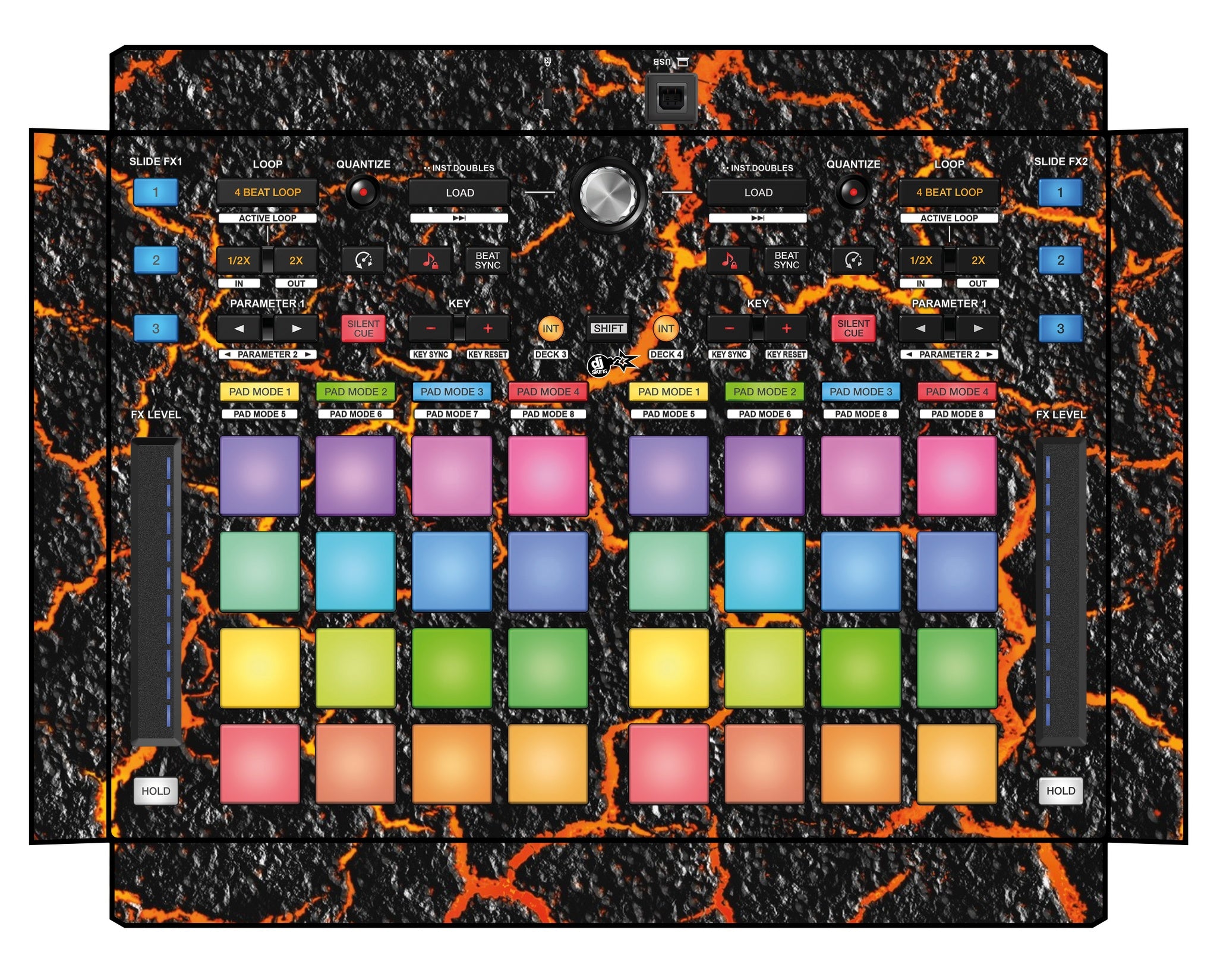 Pioneer DJ DDJ XP 2 Skin Lava