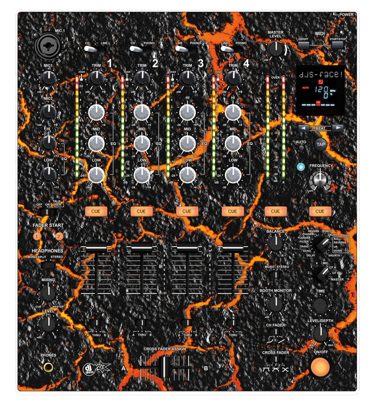 Pioneer DJ DJM 700 Skin Lava