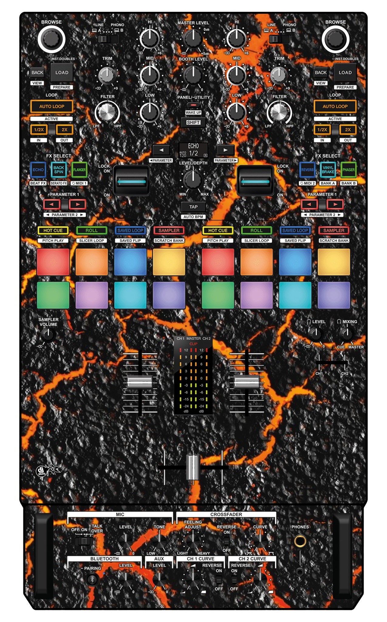 Pioneer DJ DJM S7 Skin Lava