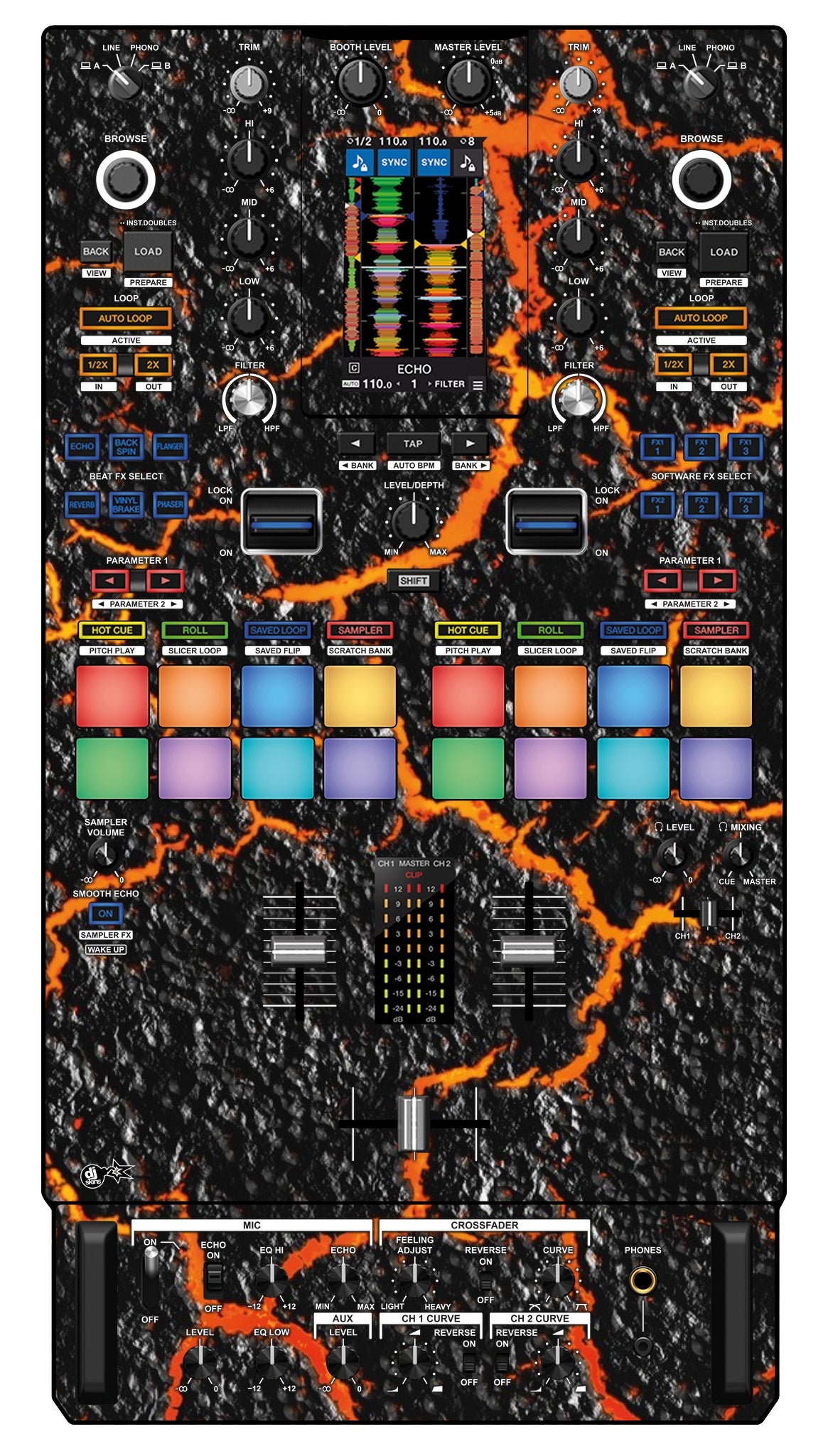 Pioneer DJ DJM S11 Skin Lava