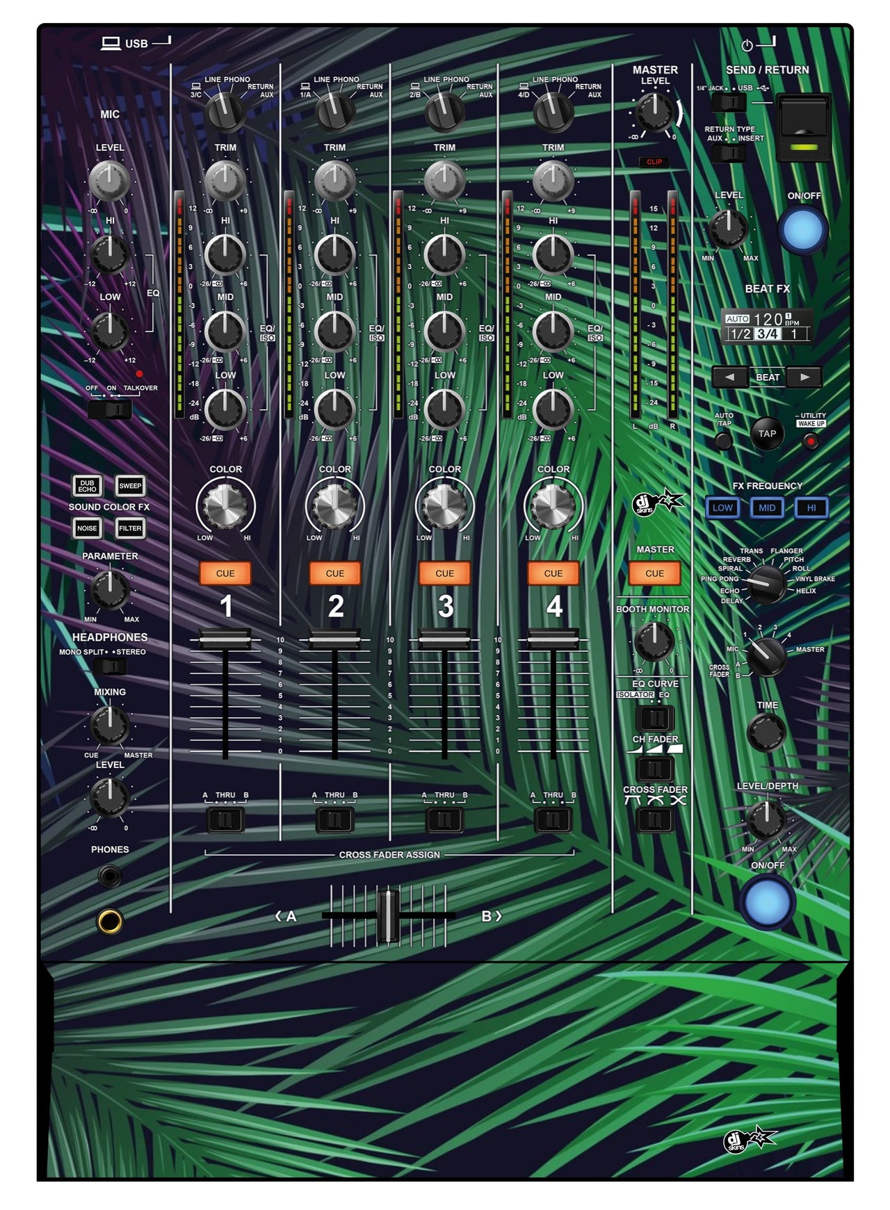 Pioneer DJ DJM 750 MK2 Skin Leafage