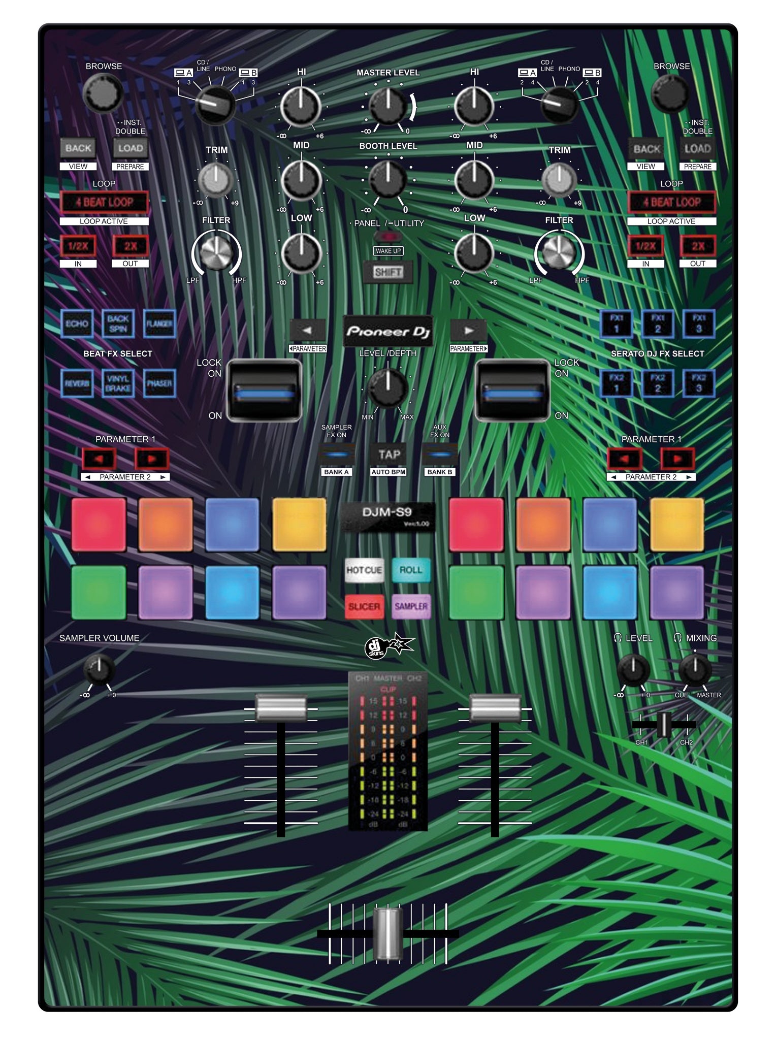 Pioneer DJ DJM S9 Skin Leafage