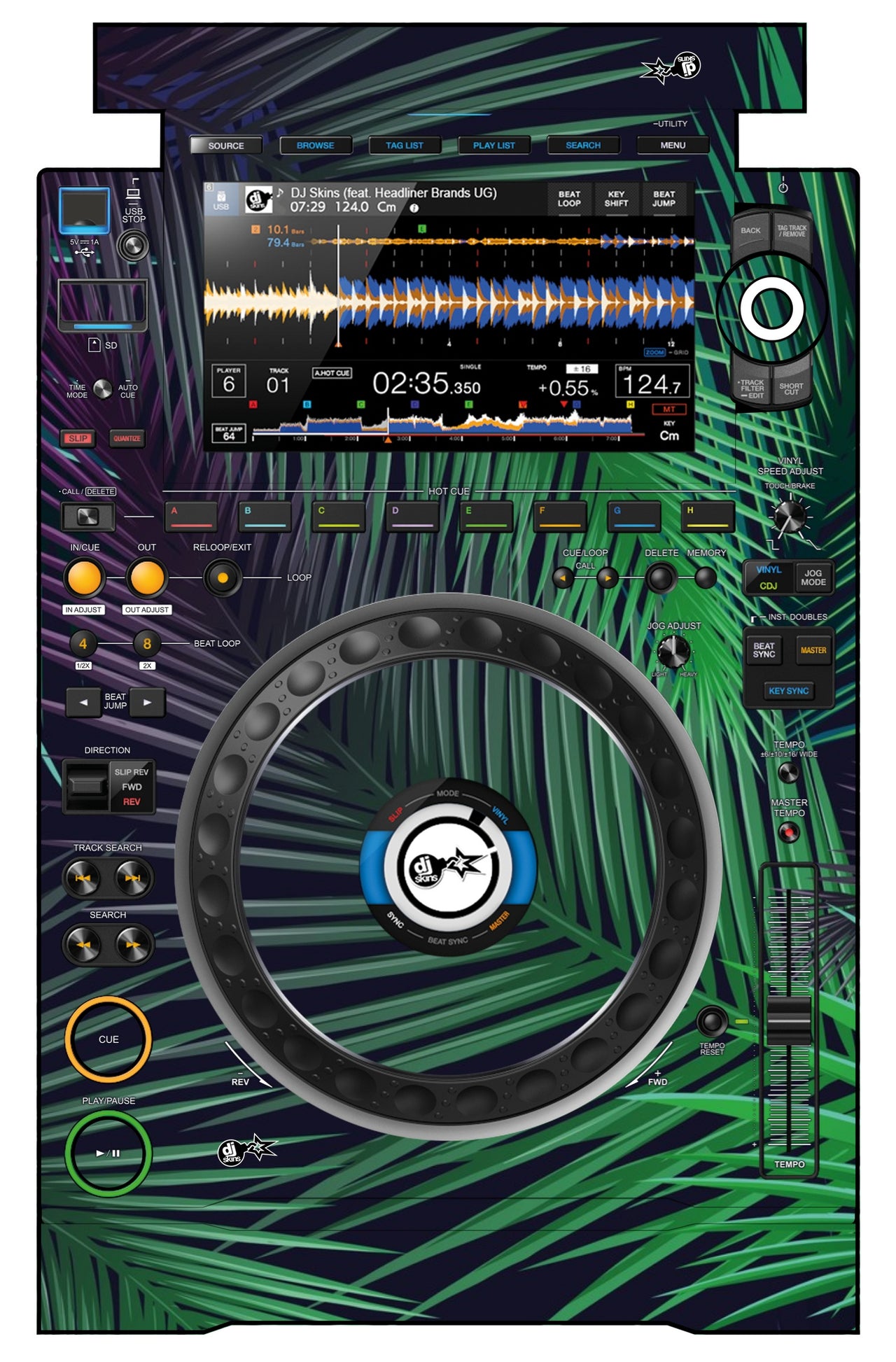 Pioneer DJ CDJ 3000 Skin Leafage