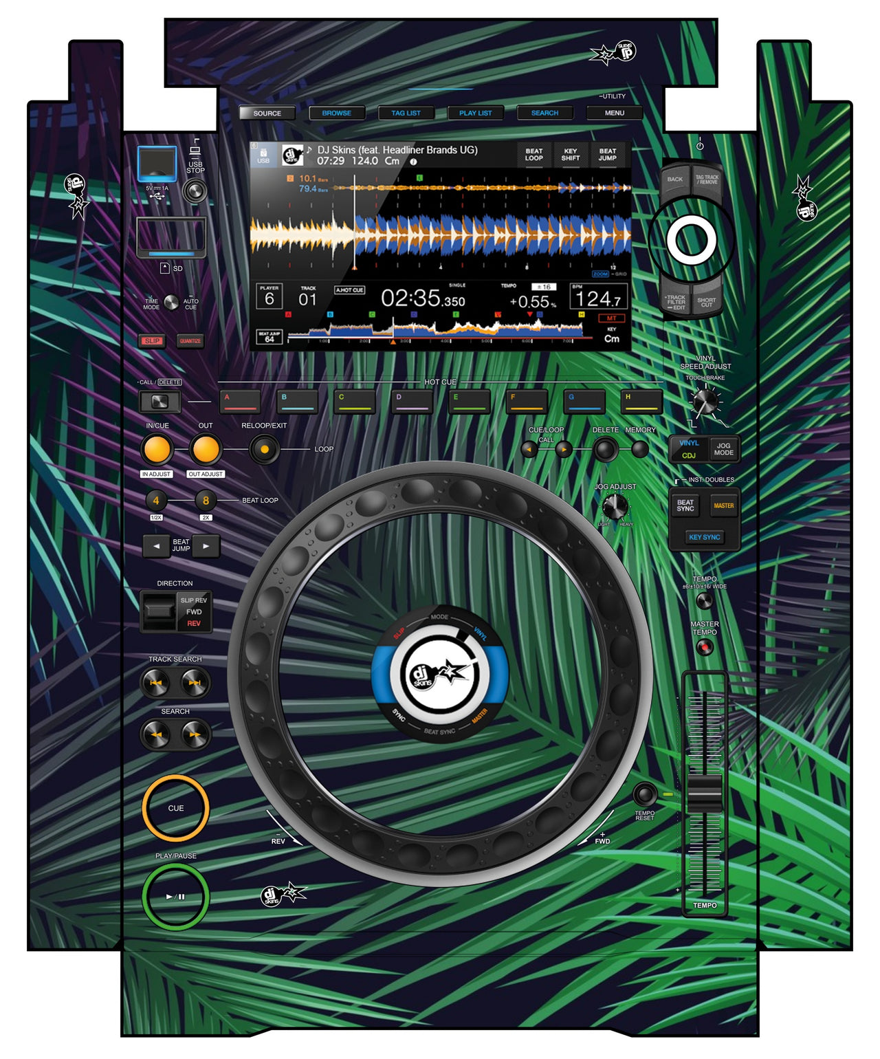 Pioneer DJ CDJ 3000 incl. SIDES Skin Leafage