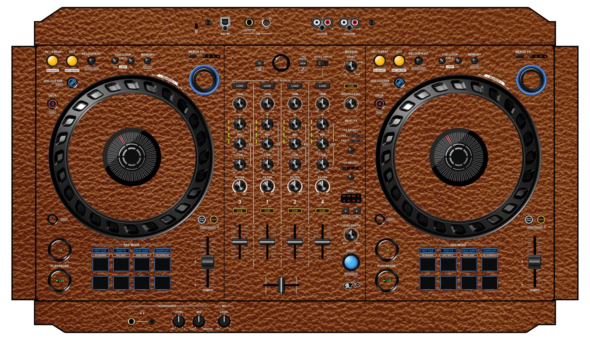 DJ Skins® Pioneer DJ DDJ FLX6 Skin Leather