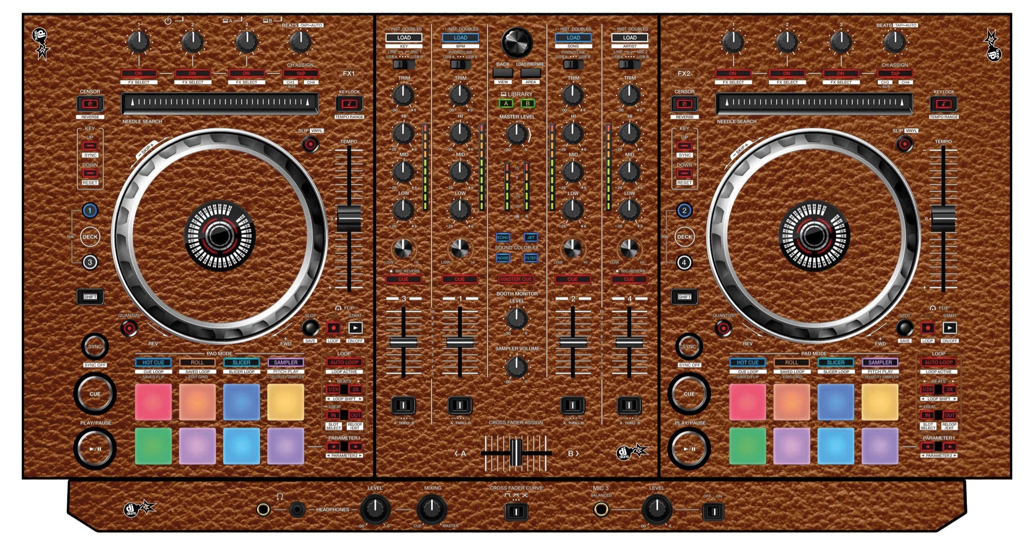 Pioneer DJ DDJ SX 3 Skin Leather