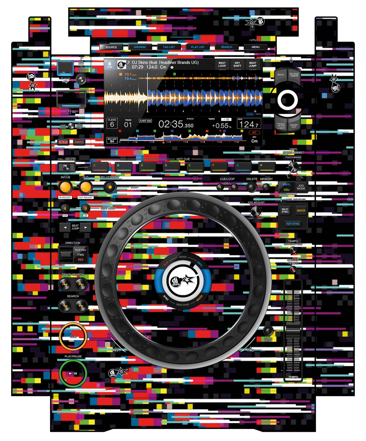 Pioneer DJ CDJ 3000 incl. SIDES Skin Lost Signal