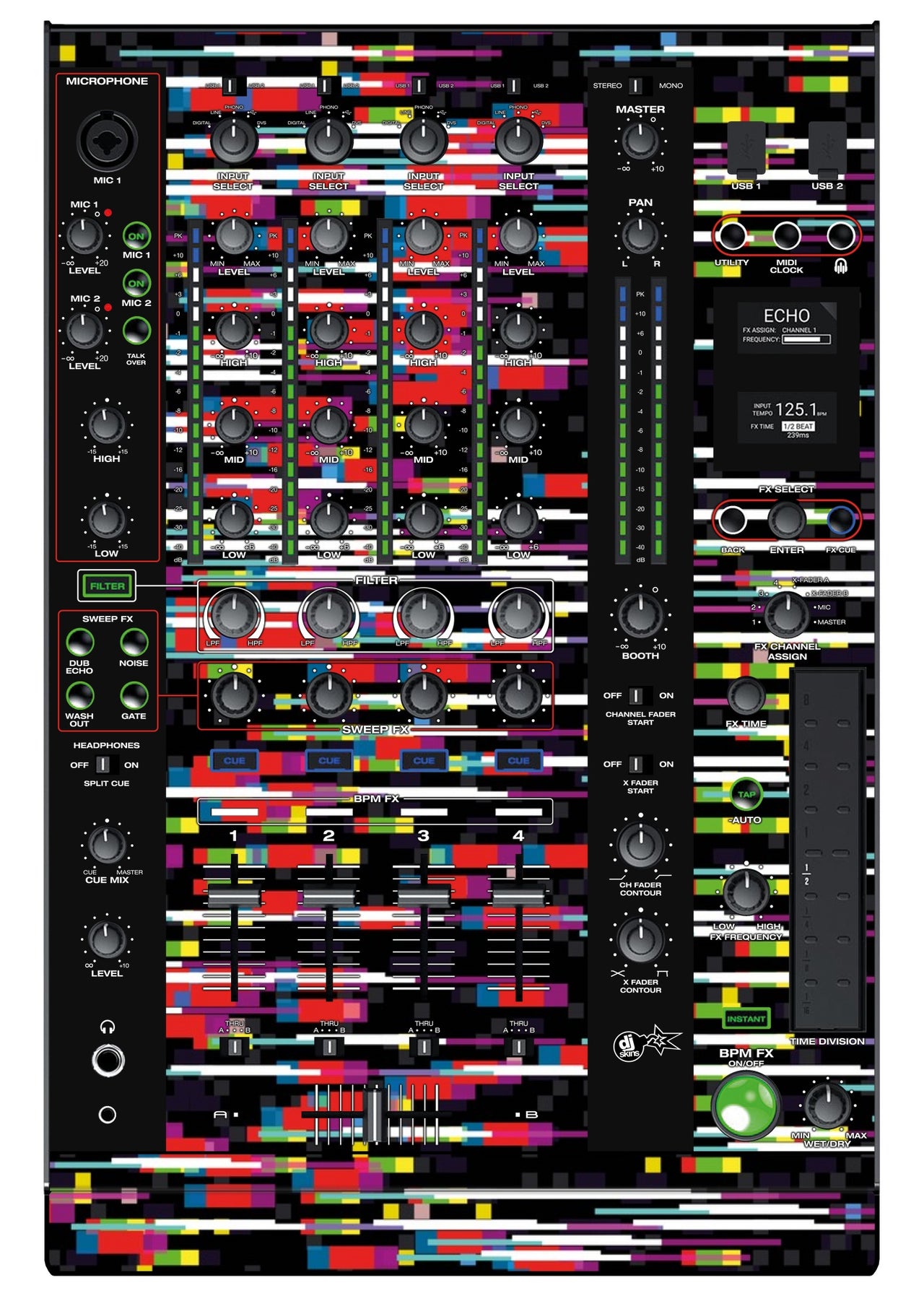 Denon DJ X 1800 Skin Lost Signal