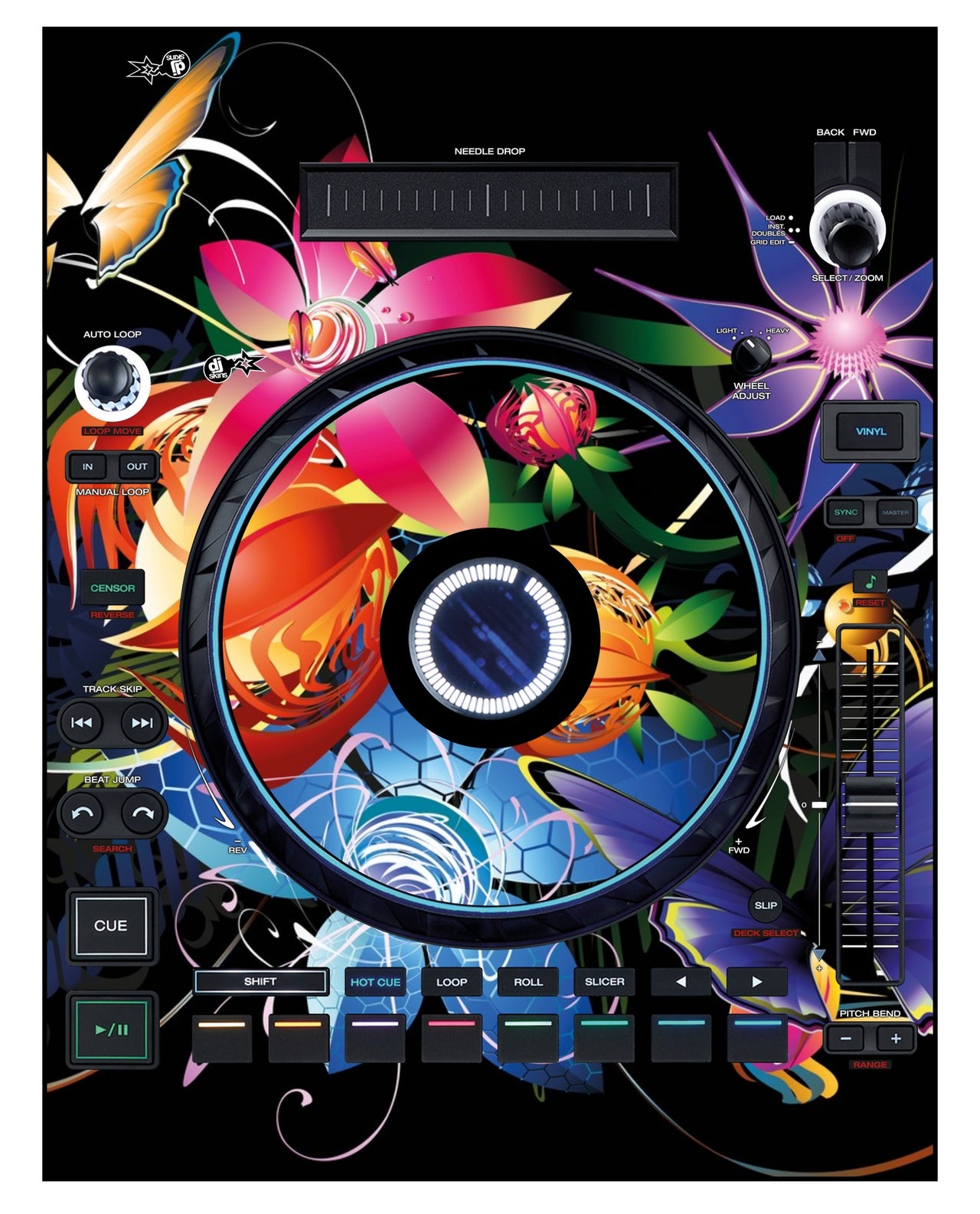 Denon DJ LC 6000 Skin Lotus Garden