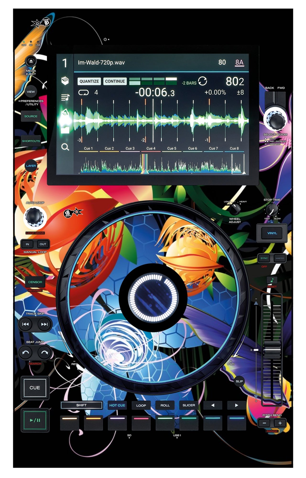 Denon DJ SC 6000 Skin Lotus Garden