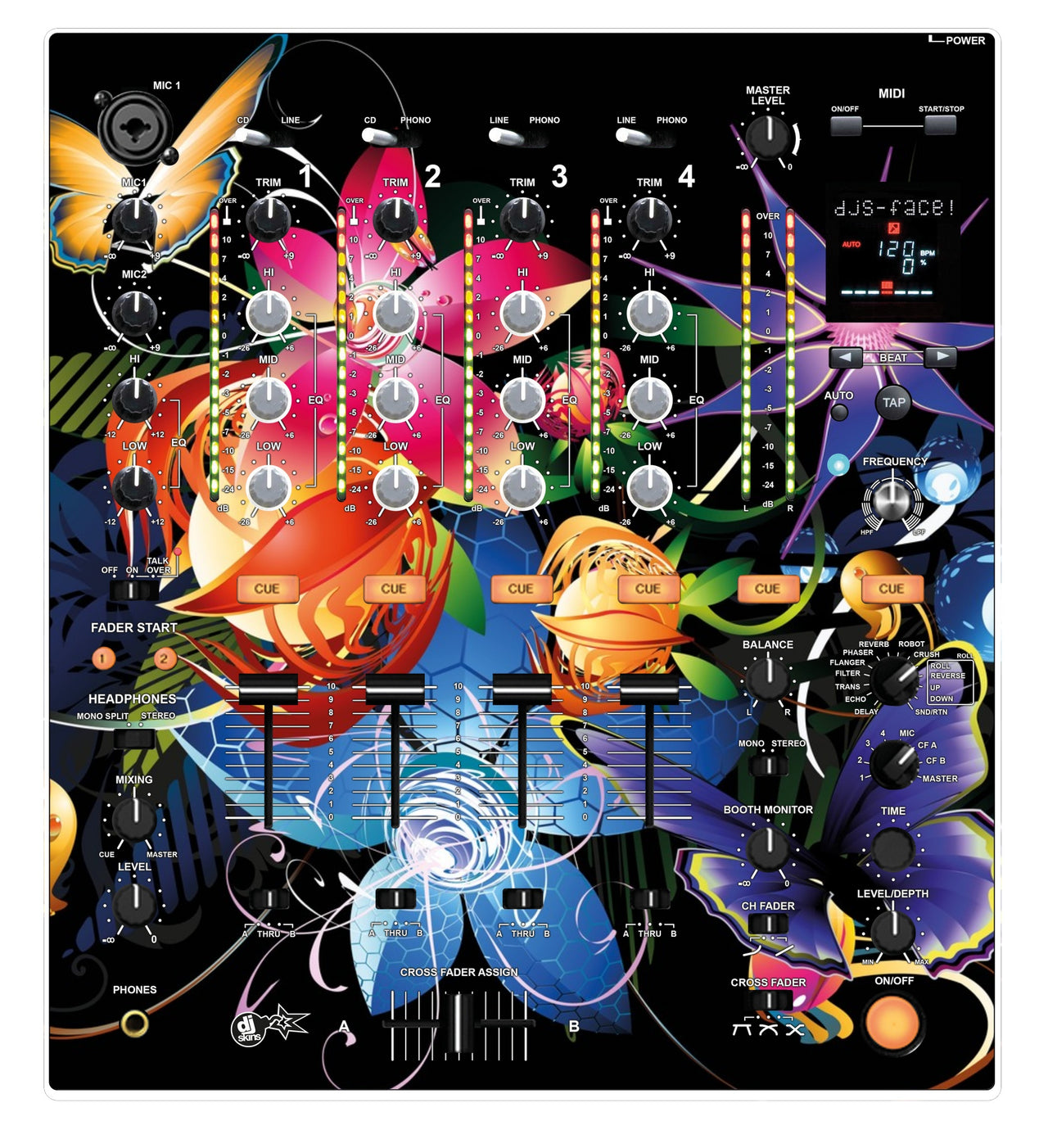 Pioneer DJ DJM 700 Skin Lotus Garden
