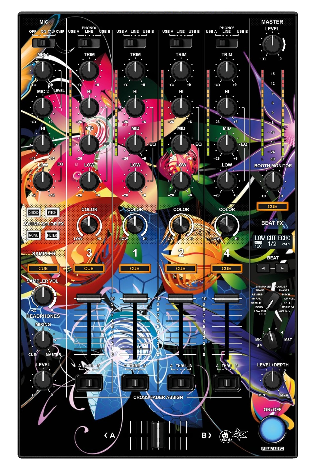 Pioneer DJ DDJ 1000 MIXER Skin Lotus Garden
