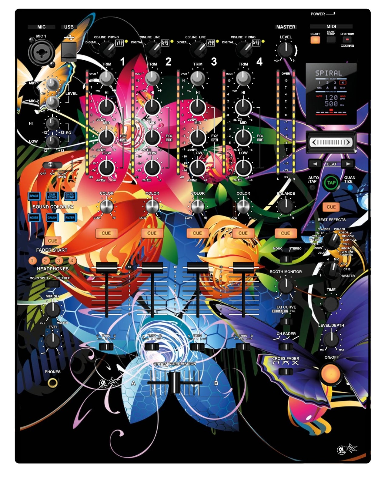 Pioneer DJ DJM 900 NEXUS Skin Lotus Garden