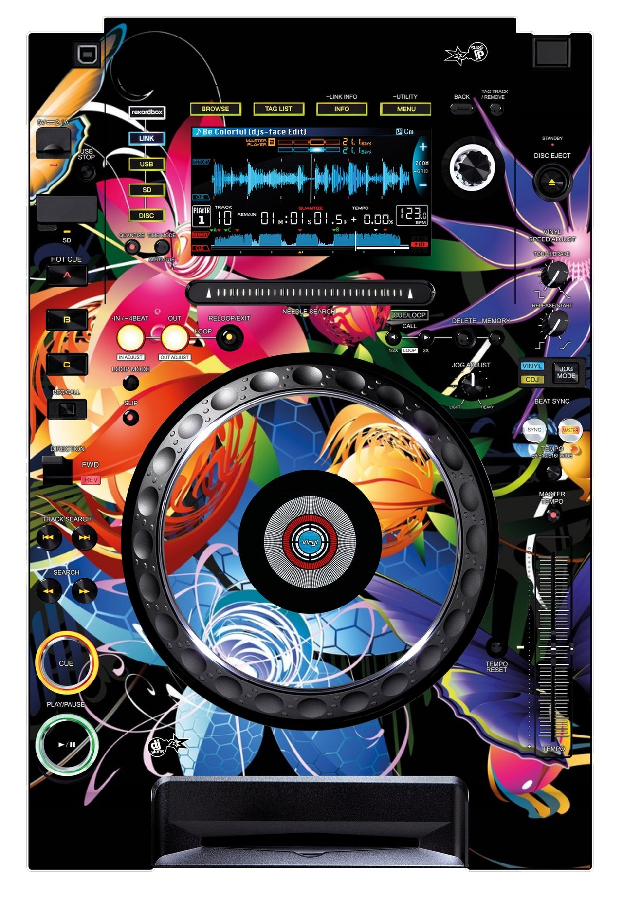 Pioneer DJ CDJ 2000 NEXUS Skin Lotus Garden