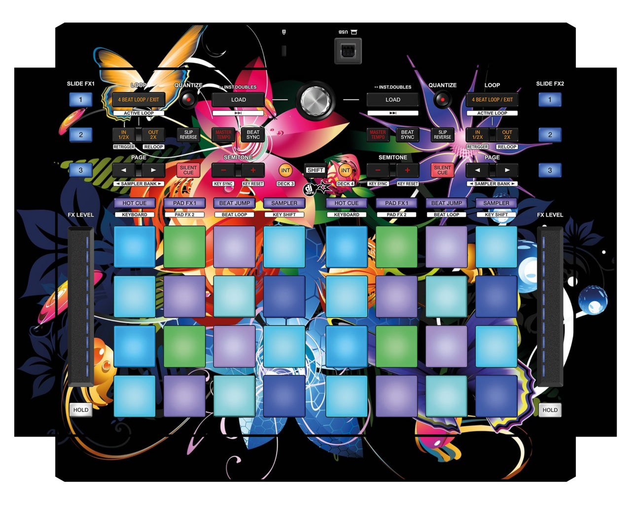 Pioneer DJ DDJ XP 1 Skin Lotus Garden