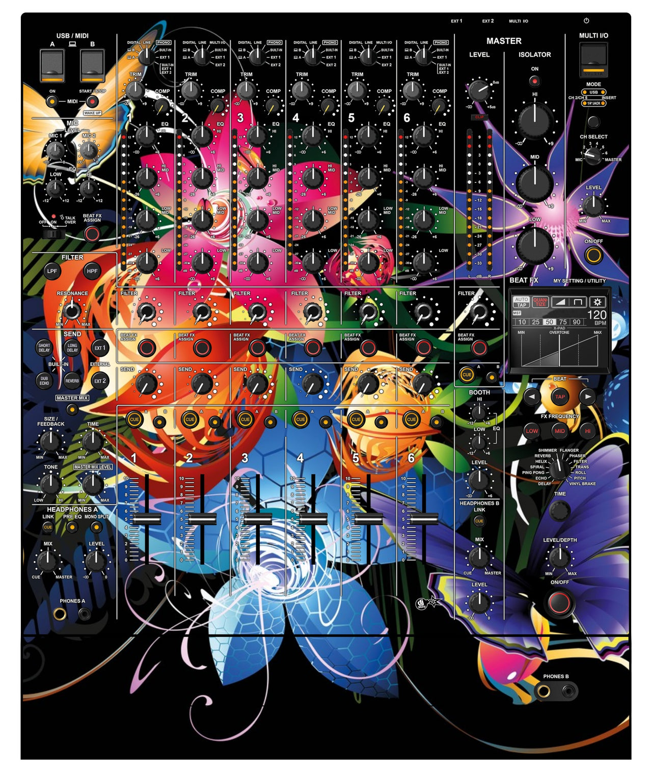 Pioneer DJ DJM V10 LF Skin Lotus Garden