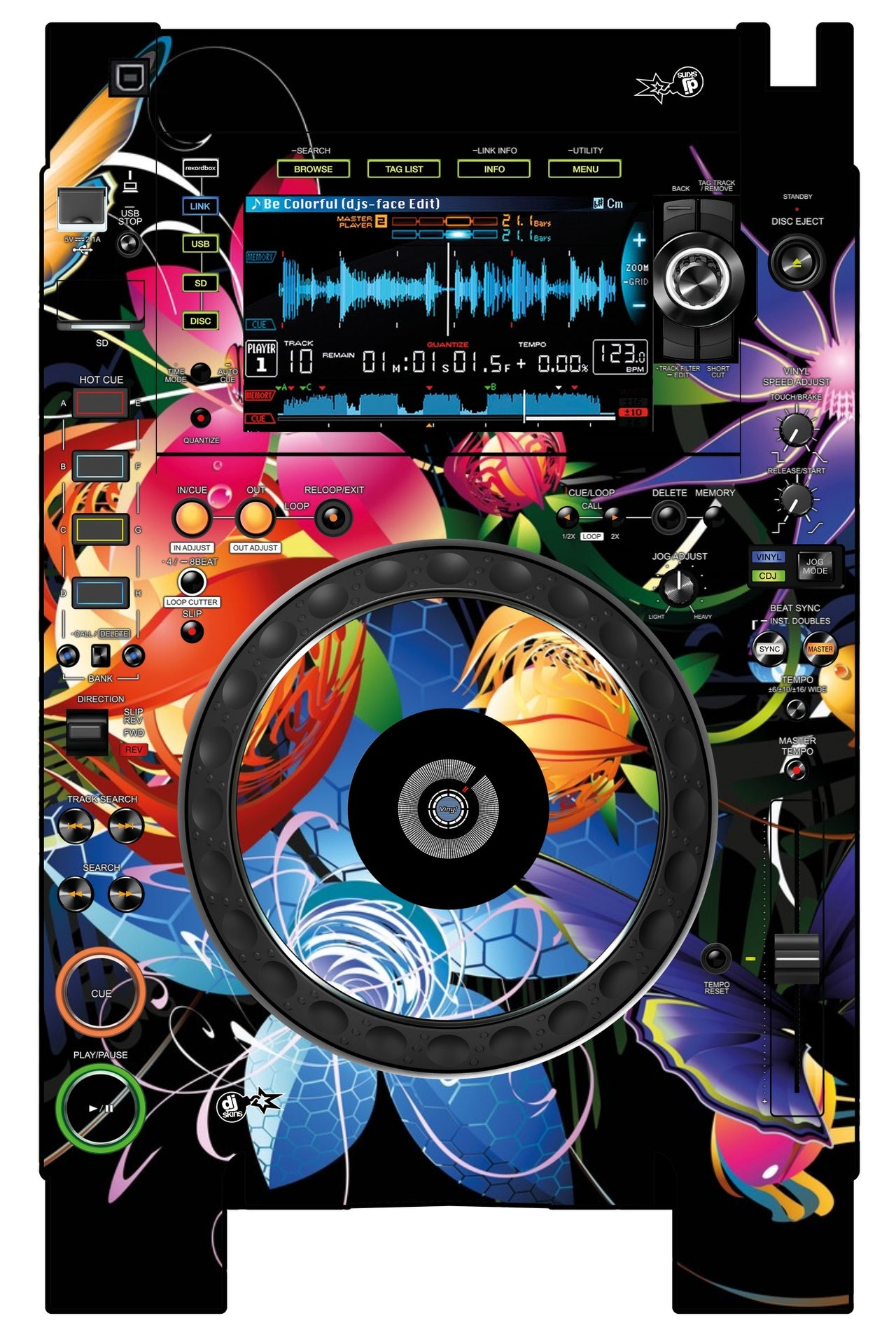Pioneer DJ CDJ 2000 NEXUS 2 Skin Lotus Garden