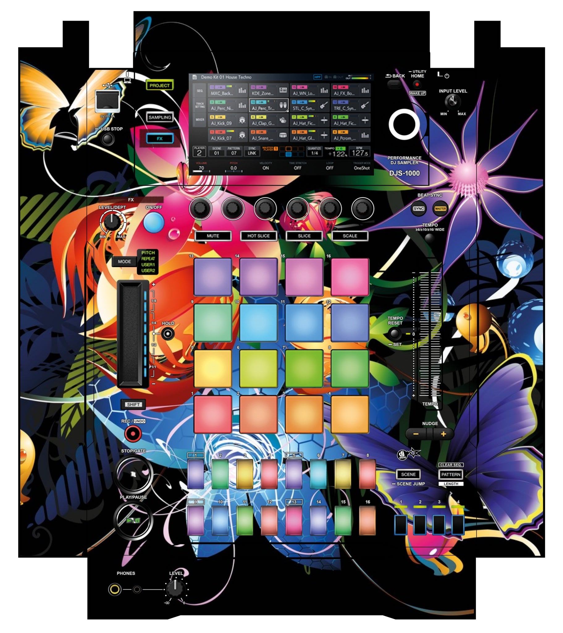 Pioneer DJ DJS 1000 Skin Lotus Garden