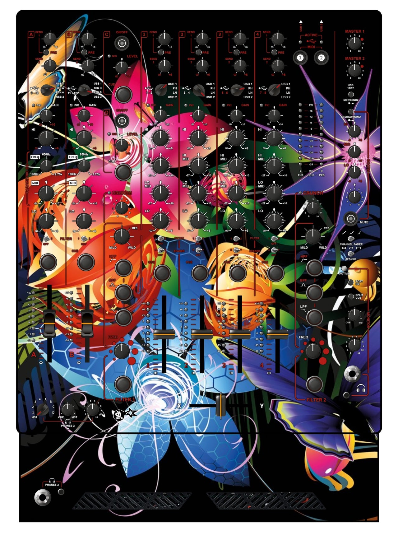 Allen and Heath XONE 96 Skin Lotus Garden