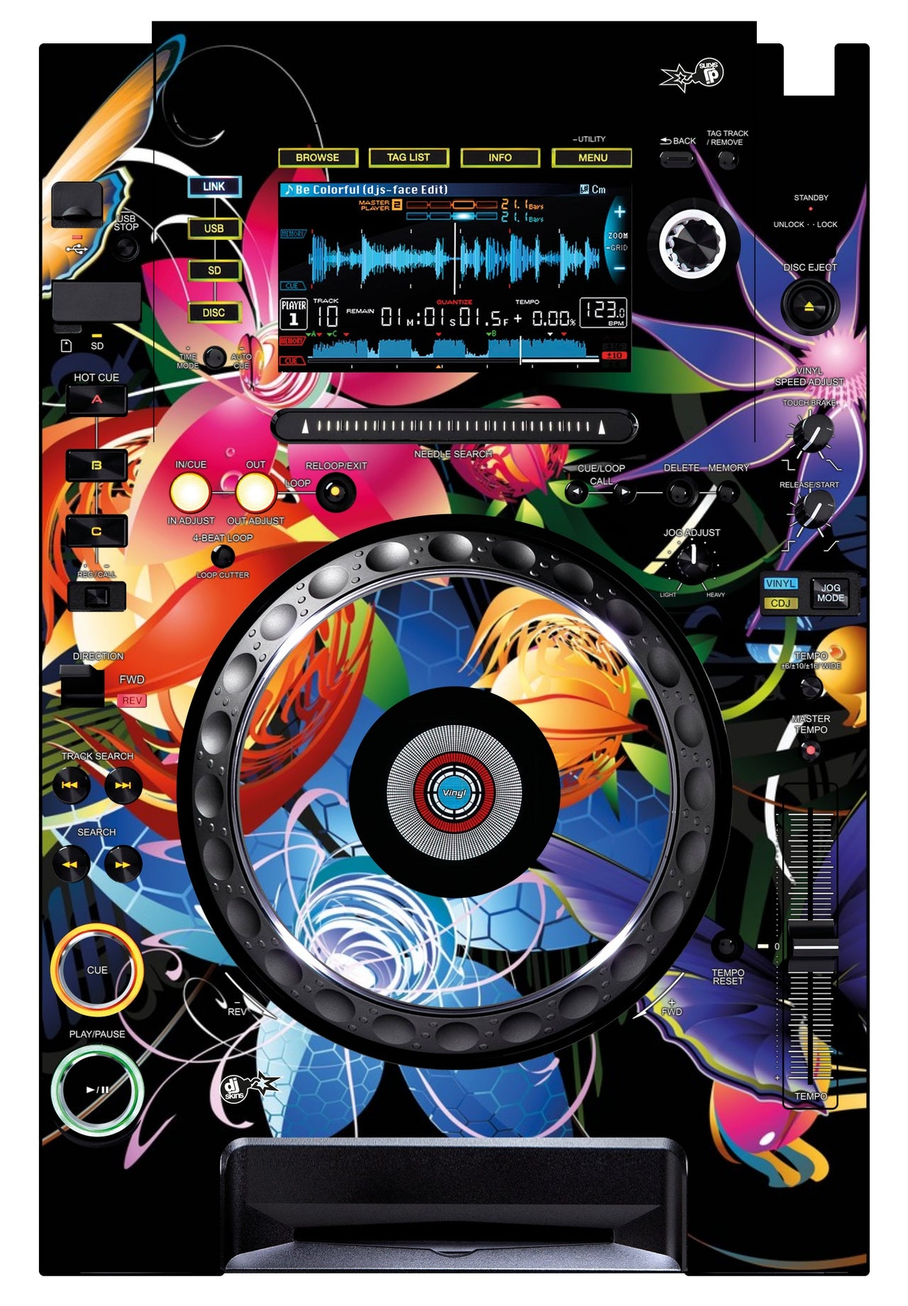Pioneer DJ CDJ 2000 Skin Lotus Garden