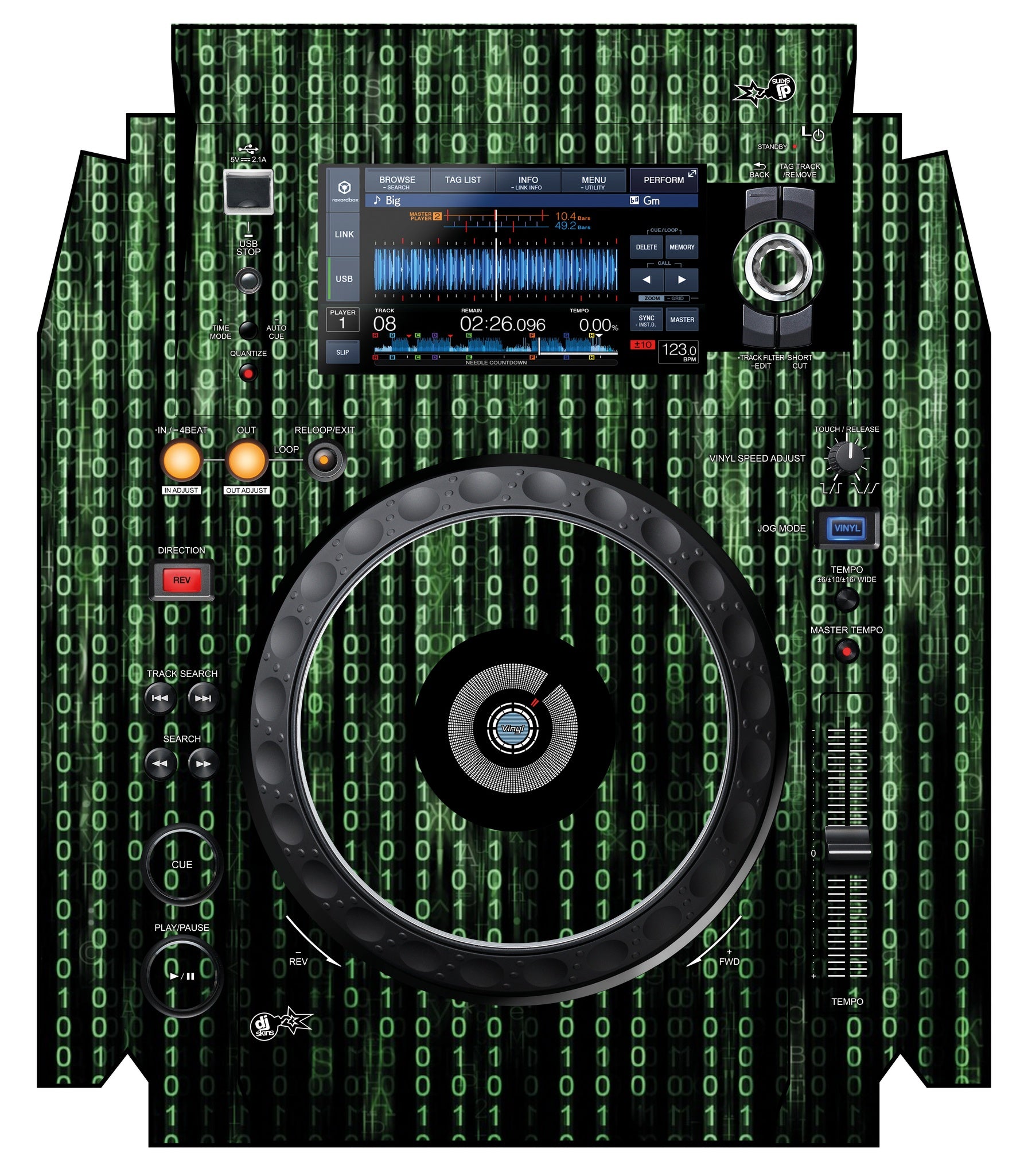 Pioneer DJ XDJ 1000 MK2 Skin Matrix