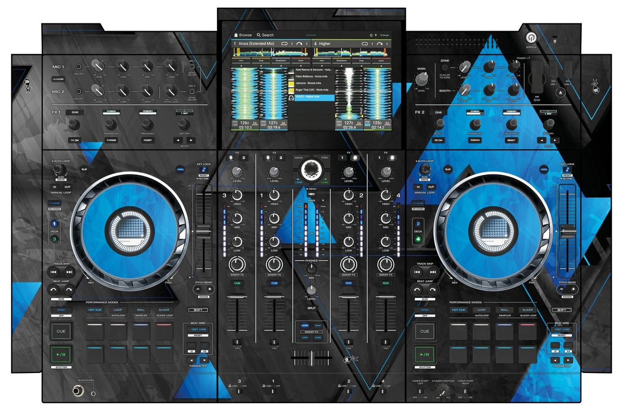 Denon DJ PRIME 4+ Skin Metallic Bermuda Blue