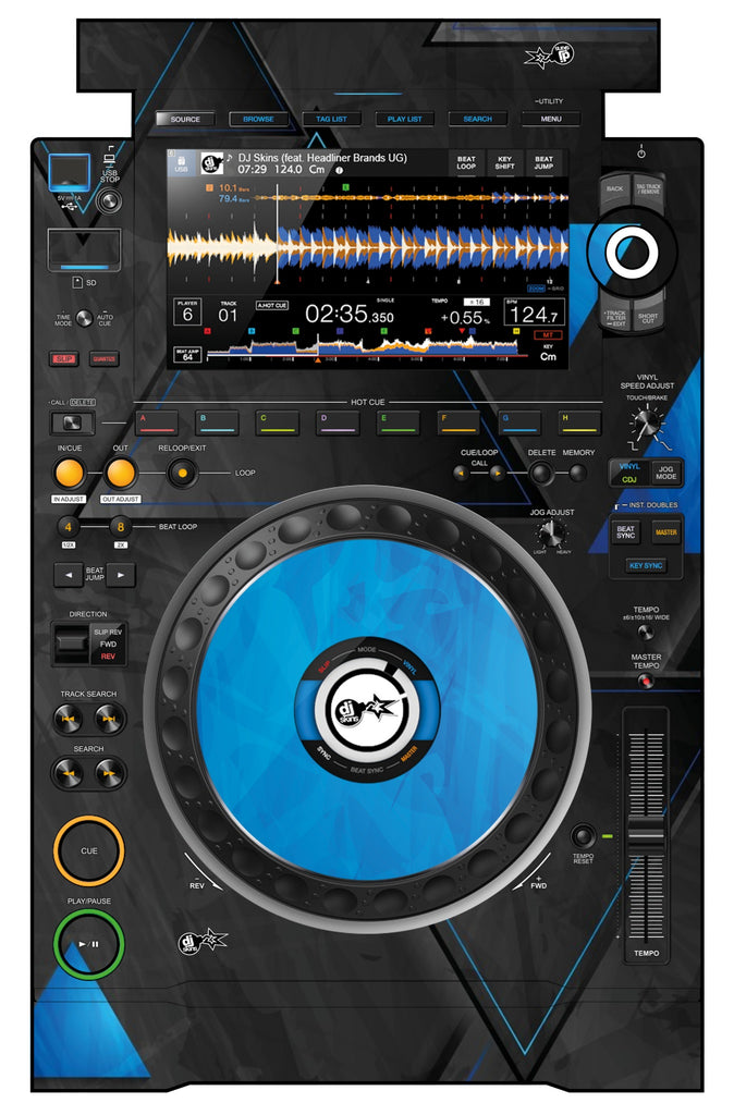 Pioneer DJ CDJ 3000 Skin Metallic Bermuda Blue
