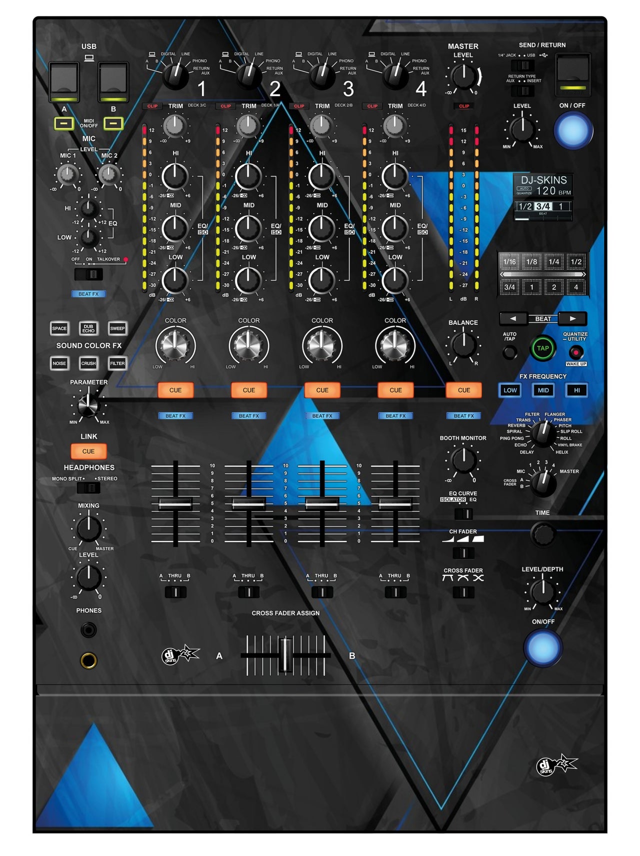 Pioneer DJ DJM 900 NEXUS 2 Skin Metallic Bermuda Blue