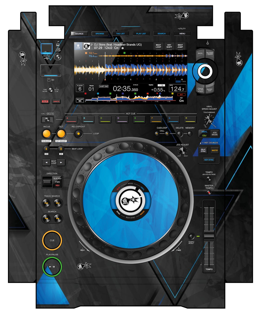 Pioneer DJ CDJ 3000 incl. SIDES Skin Metallic Bermuda Blue