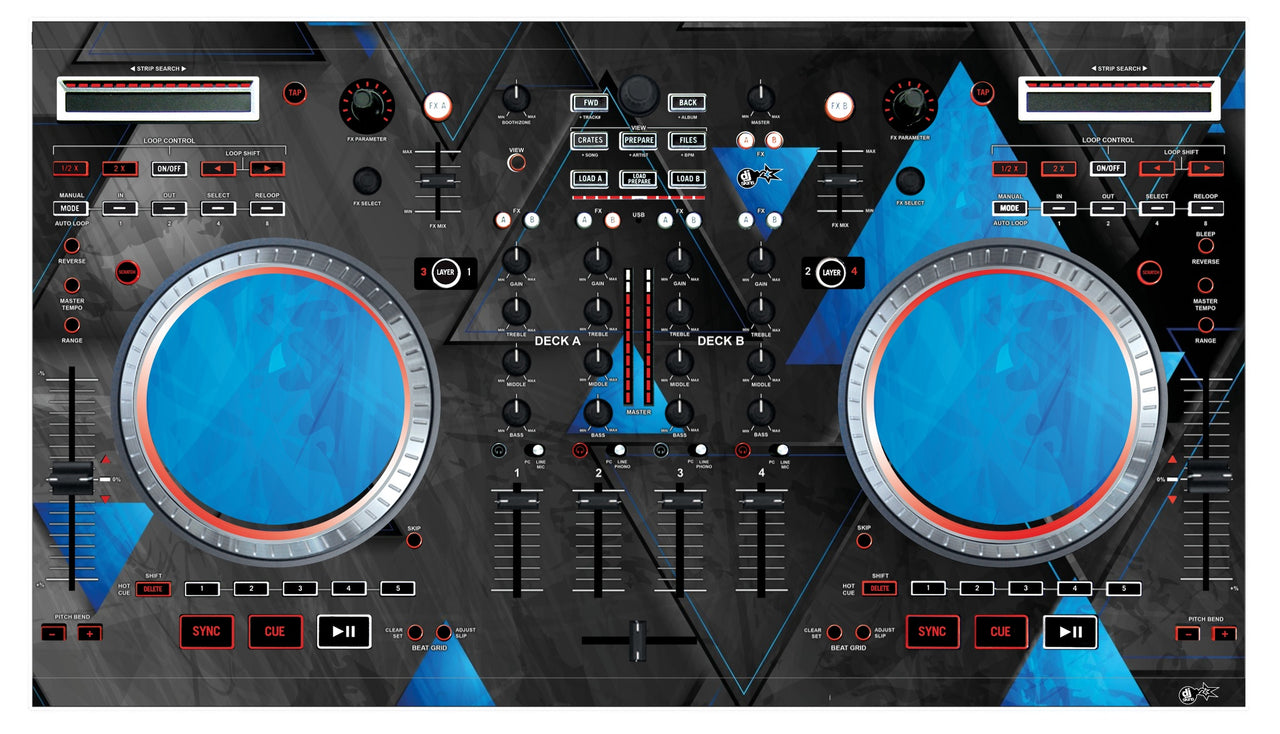 Numark NS 6 Skin Metallic Bermuda Blue