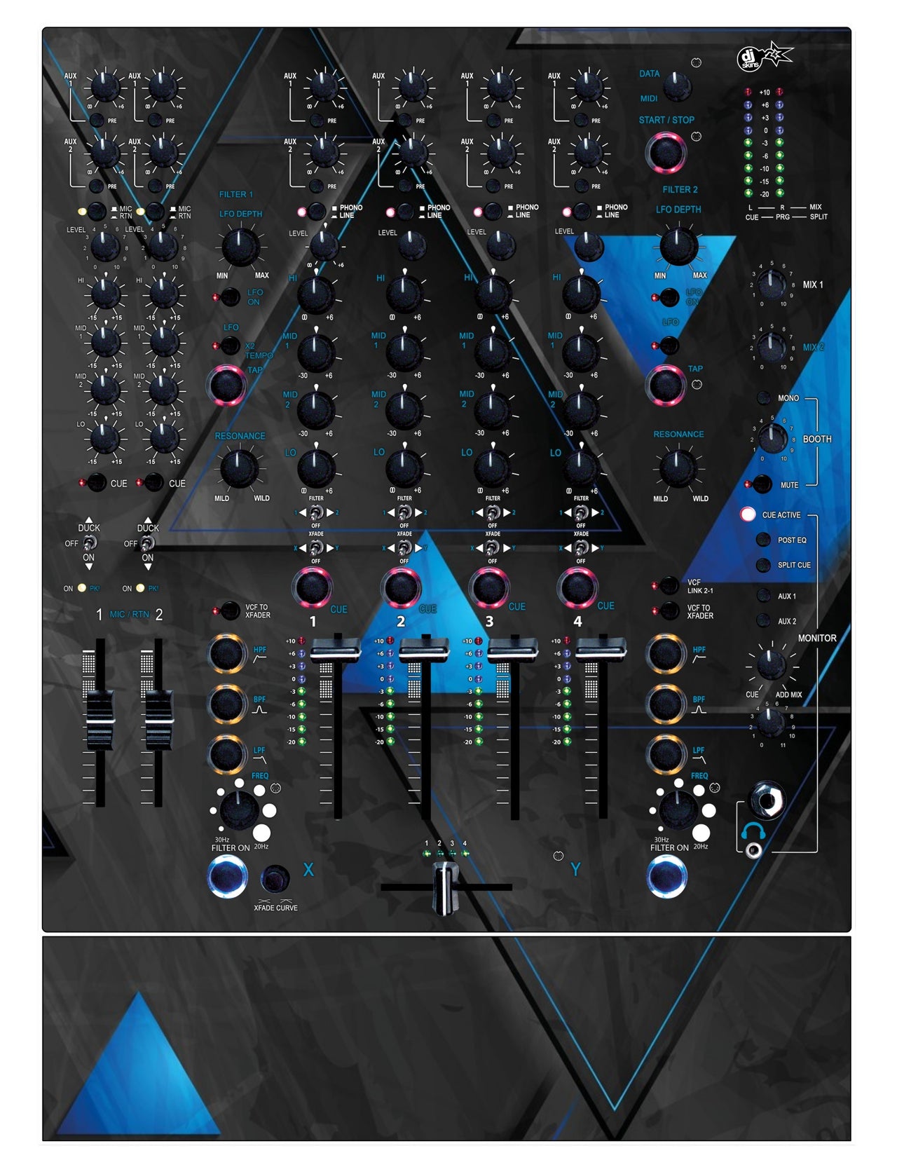 Allen and Heath XONE 92 Skin Metallic Bermuda Blue