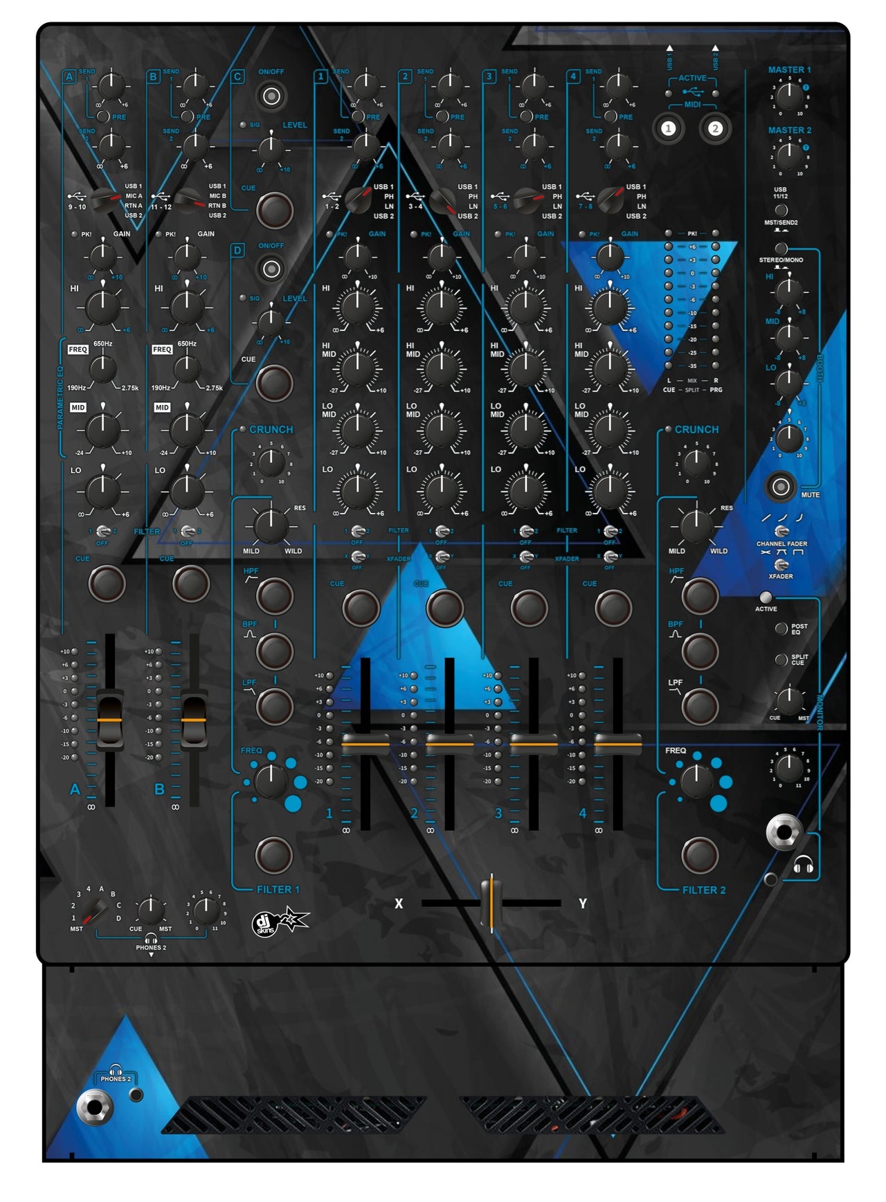 Allen and Heath XONE 96 Skin Metallic Bermuda Blue